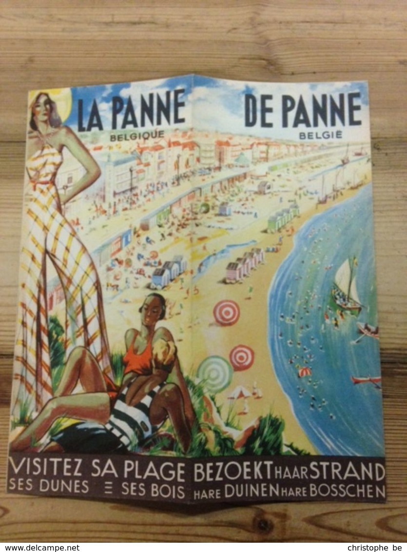 Oude AUTHENTIEKE Publicitaire Folder Van De Panne - La Panne, Jaren 20 - Publicités