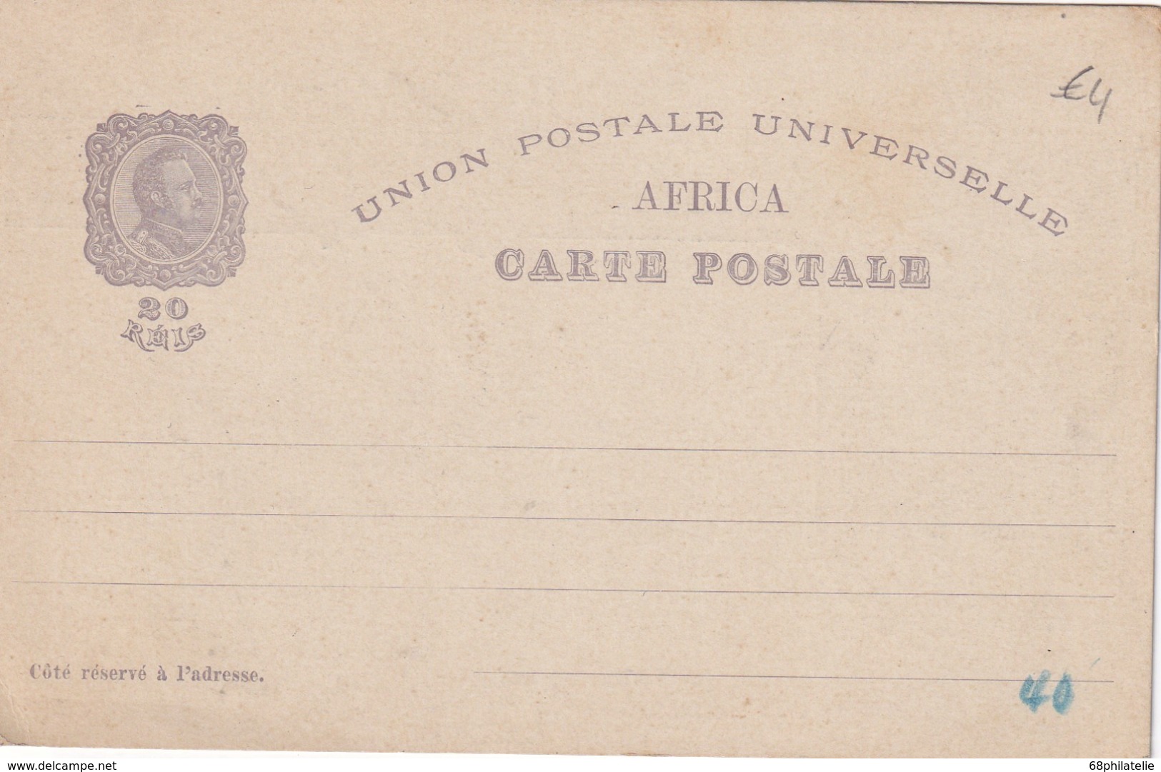 AFRIQUE PORTUGAISE   ENTIER POSTAL/GANZSACHE/POSTAL STATIONERY CARTE ILLUSTREE - Afrique Portugaise