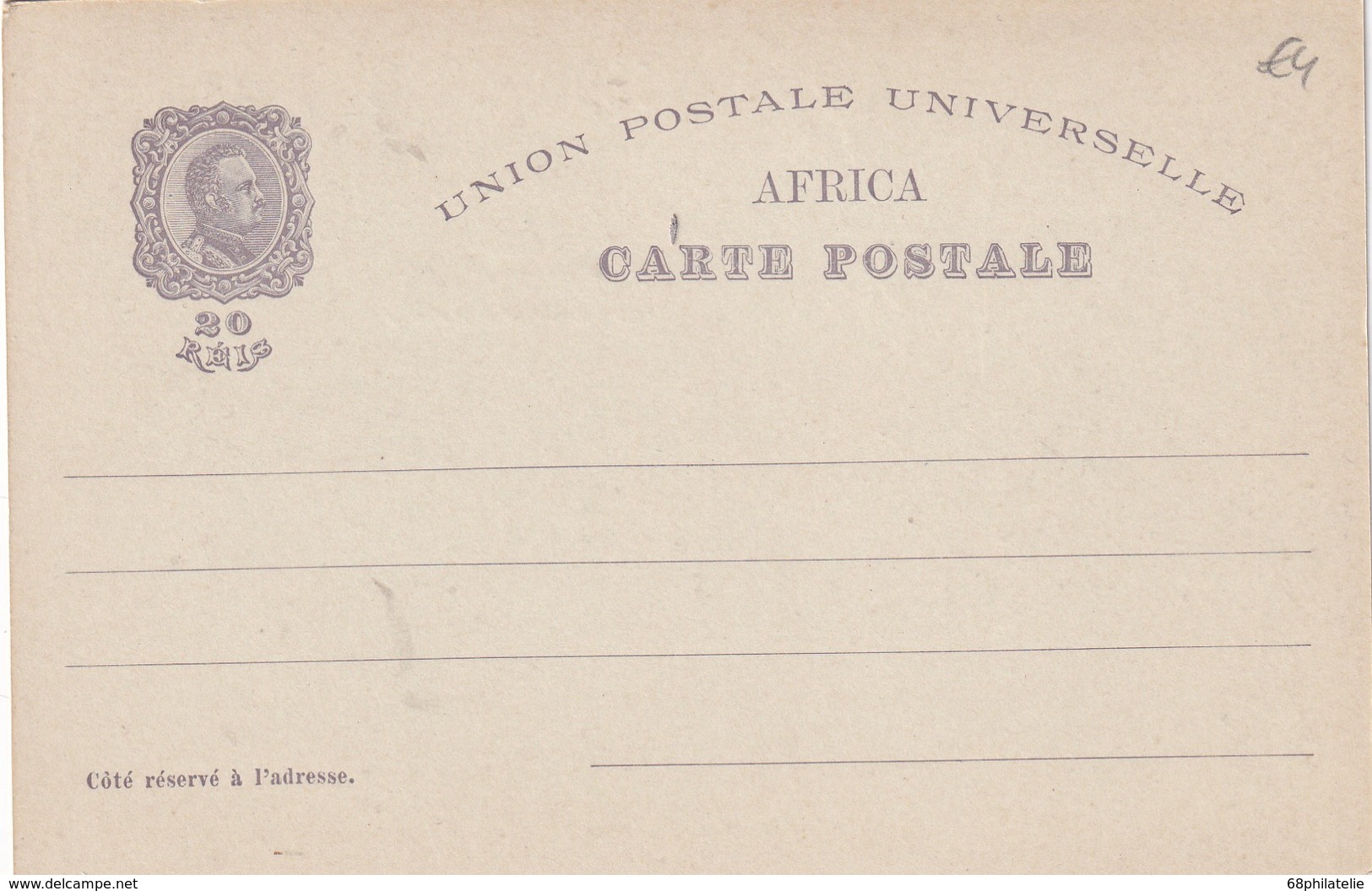 AFRIQUE PORTUGAISE   ENTIER POSTAL/GANZSACHE/POSTAL STATIONERY CARTE ILLUSTREE - Afrique Portugaise