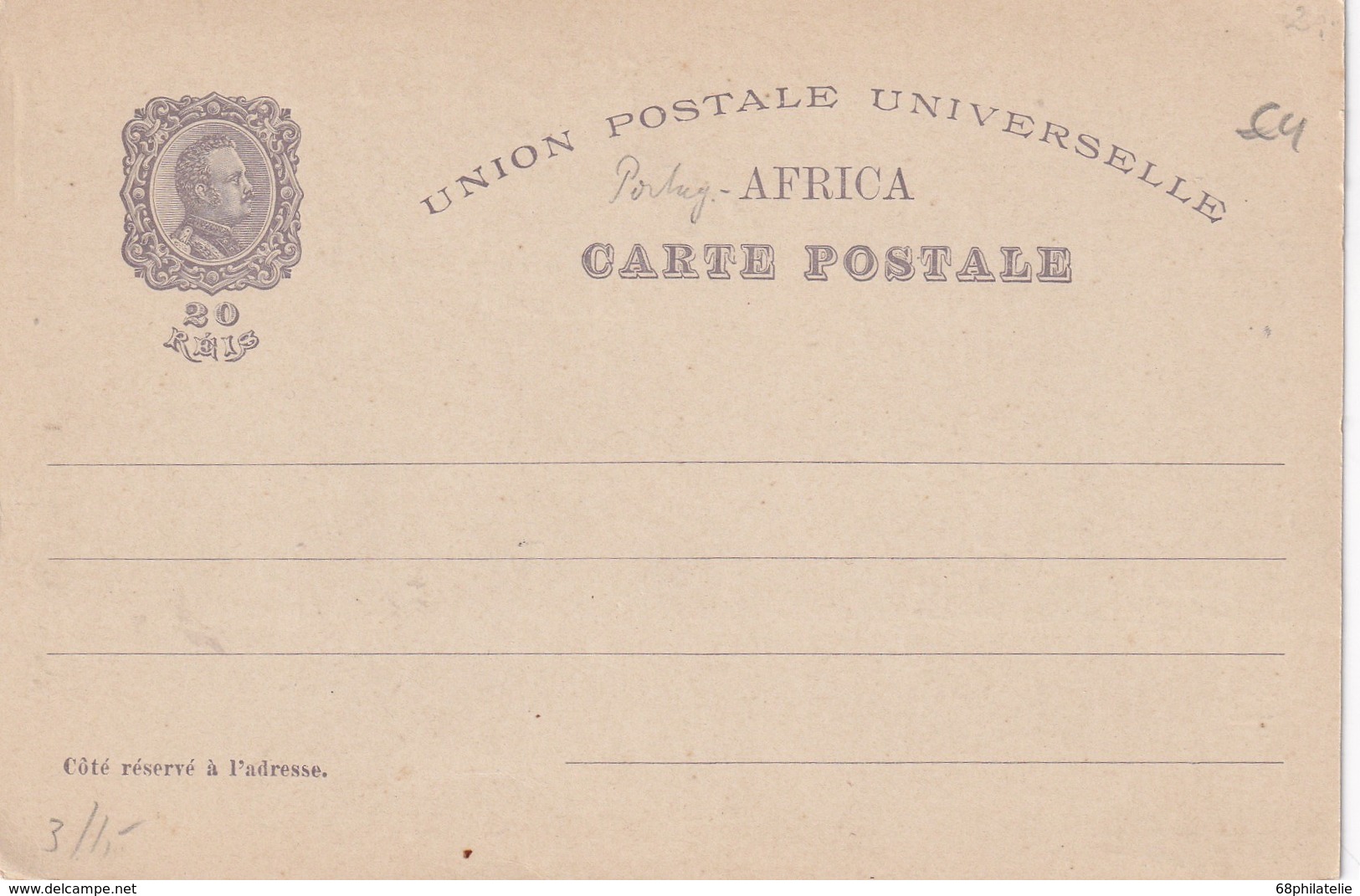 AFRIQUE PORTUGAISE   ENTIER POSTAL/GANZSACHE/POSTAL STATIONERY CARTE ILLUSTREE - Portuguese Africa