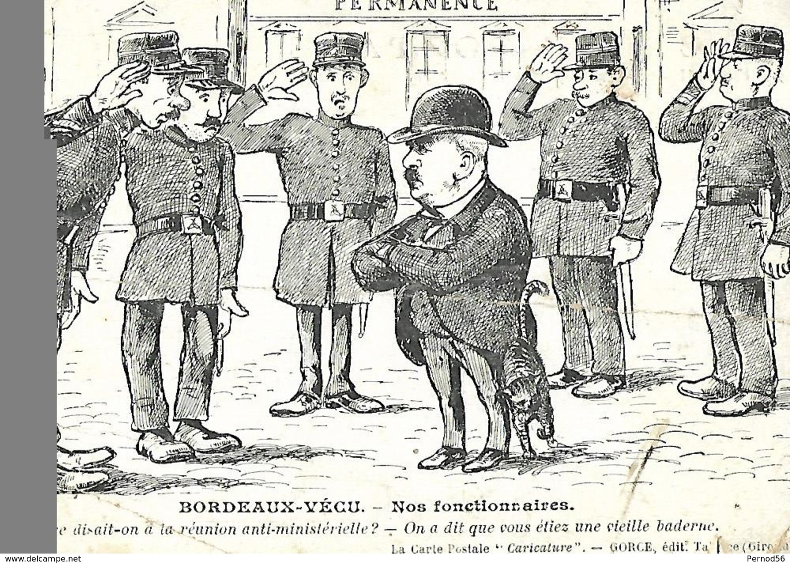 Carte "caricature Série" N°4 Ed :GORCE   BORDEAUX Les Fonctionnaires - Humour