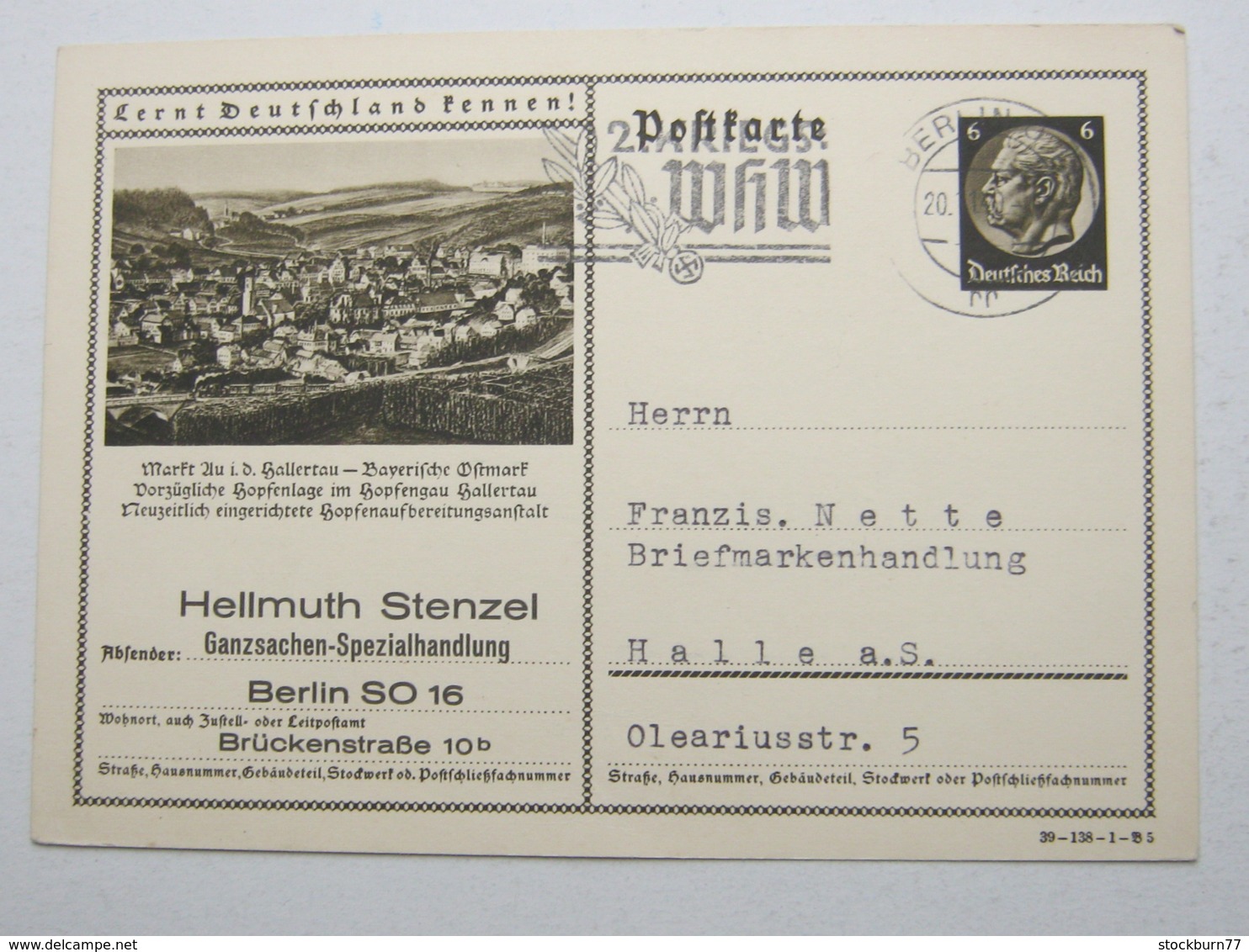 1940 , 6 Pfg. Hindenburg Mit Beidseitigem Textzudruck Aus Berlin - Sonstige & Ohne Zuordnung