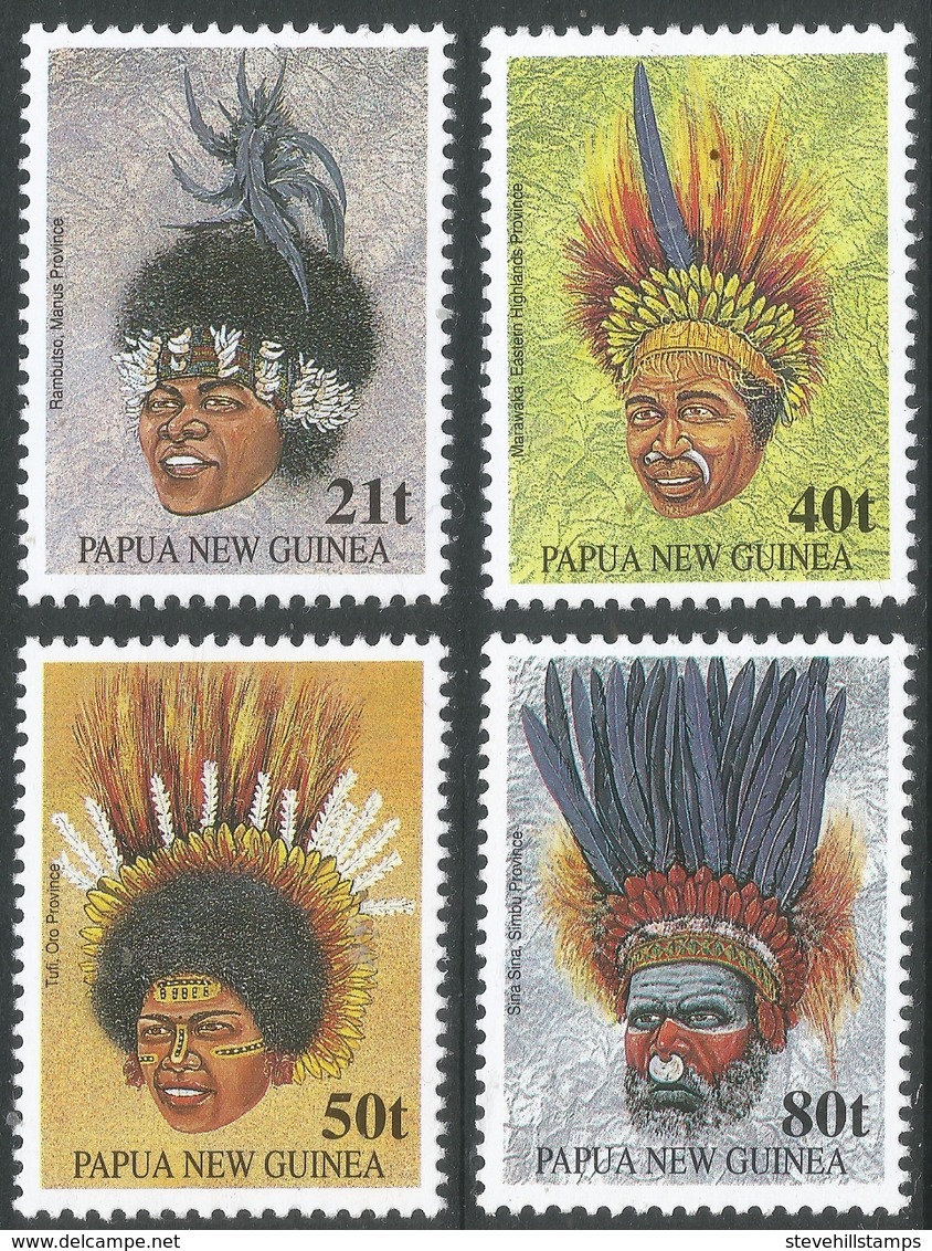 Papua New Guinea. 1991 Tribal Headdresses. MH Complete  Set. SG 658-661 - Papua New Guinea