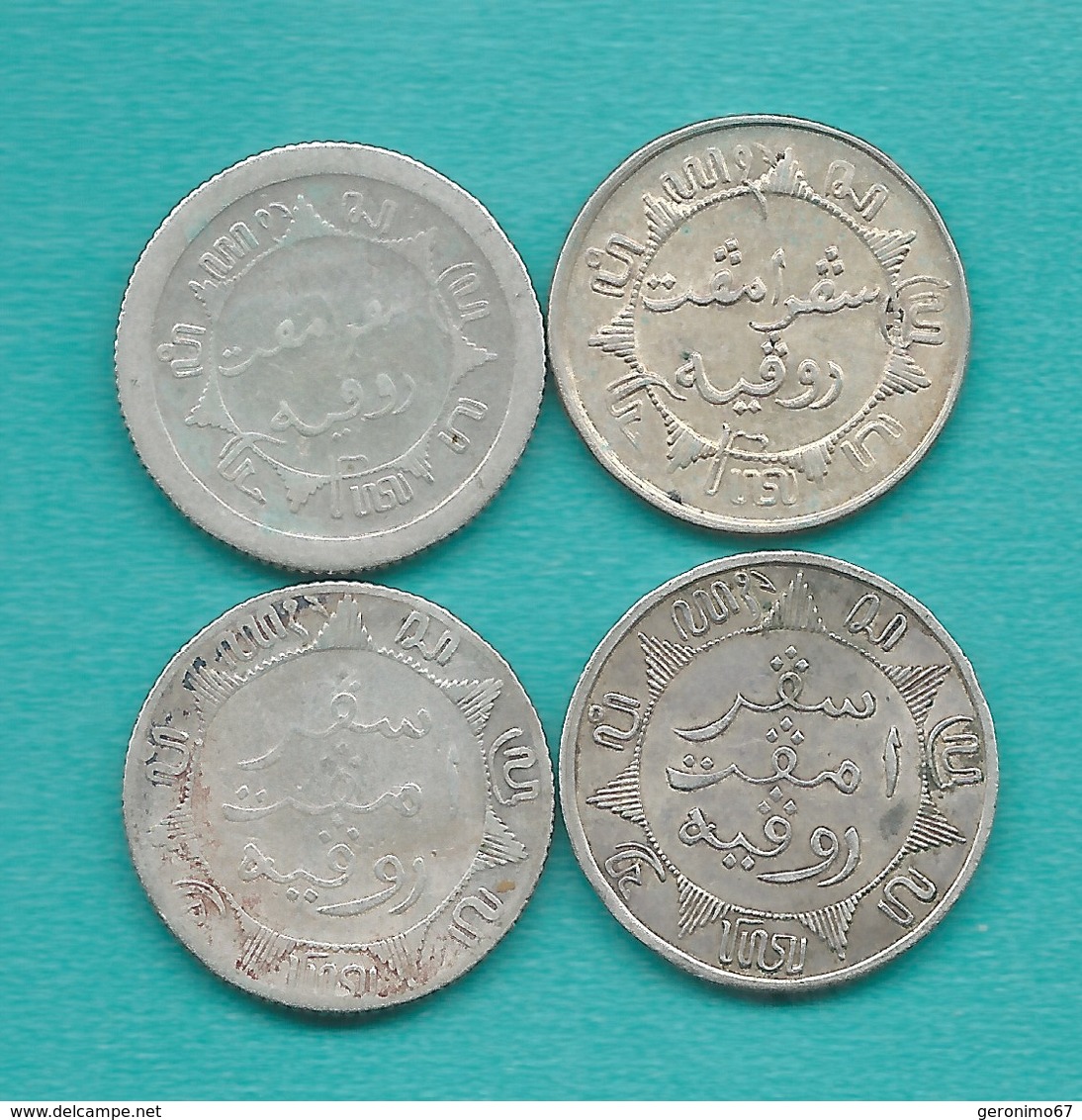 Dutch East Indies - ¼ Gulden - 1901 (KM305) 1903 (KM310) 1910 (KM312) 1941 (KM319) - Dutch East Indies