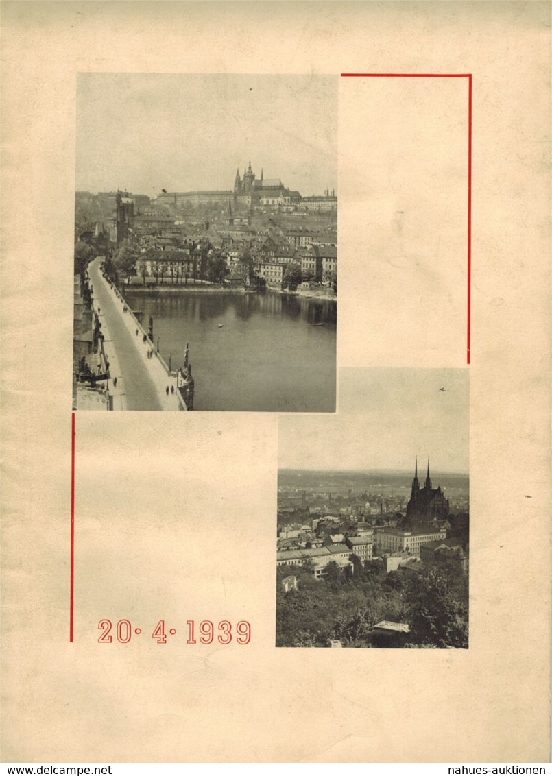Böhmen Und Mähren CSSR Gedenkblätter 1937-1939 In A4 Eins Vierseitig 20.4.39 - Besetzungen 1938-45