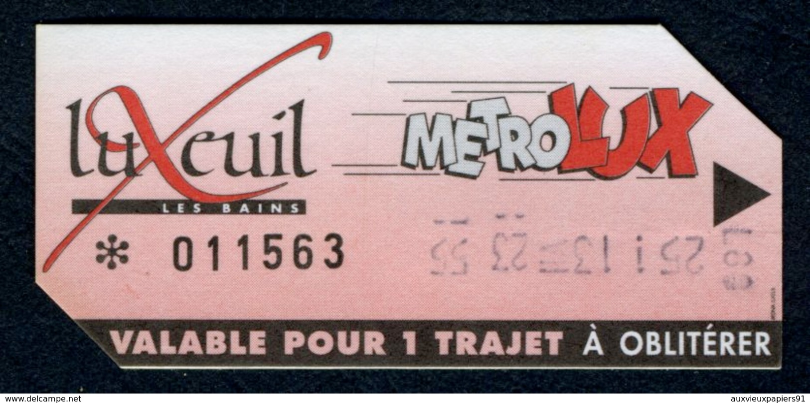 Ticket - Billet Ou Titre De Transport Bus - LUXEUIL - MétroLux - Valable 1 Trajet - Europe