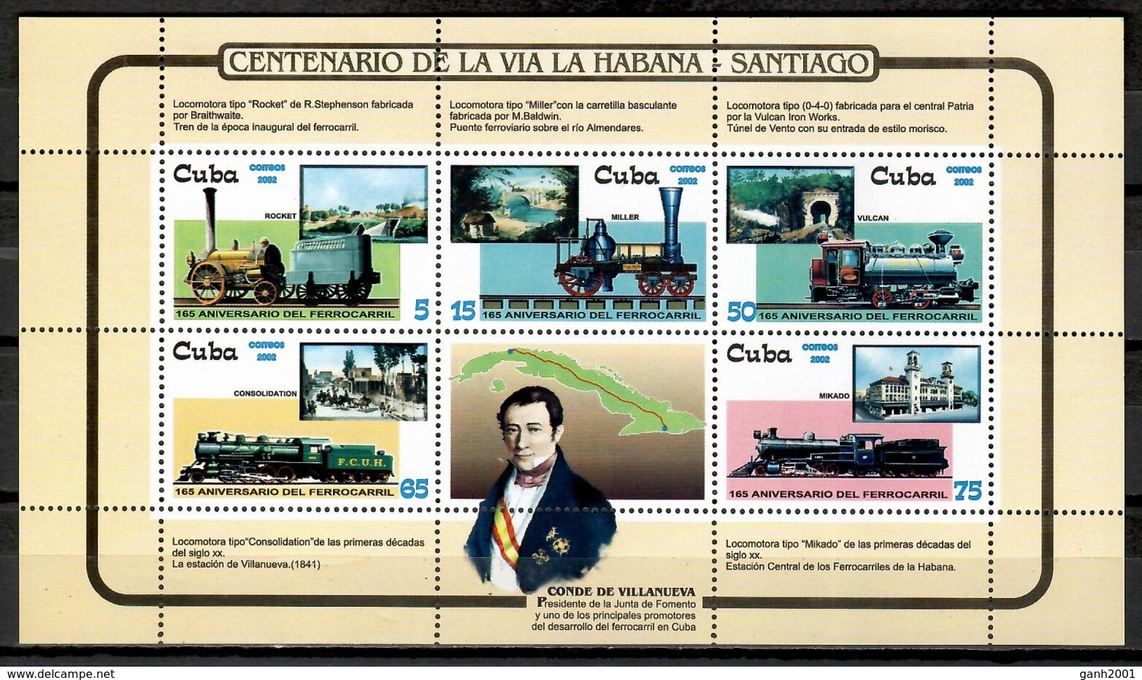 Cuba 2002 / Trains Railways MNH Trenes Züge / Cu11136  C5 - Trenes