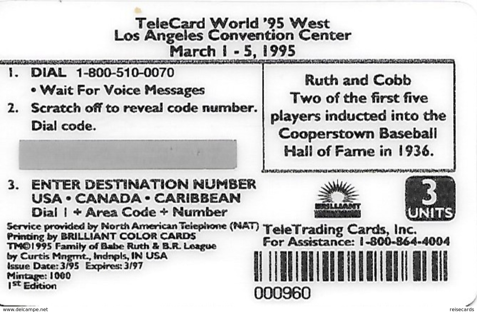 USA: TeleTrading Cards - TeleCard World '95 Exposition Los Angeles - Sonstige & Ohne Zuordnung