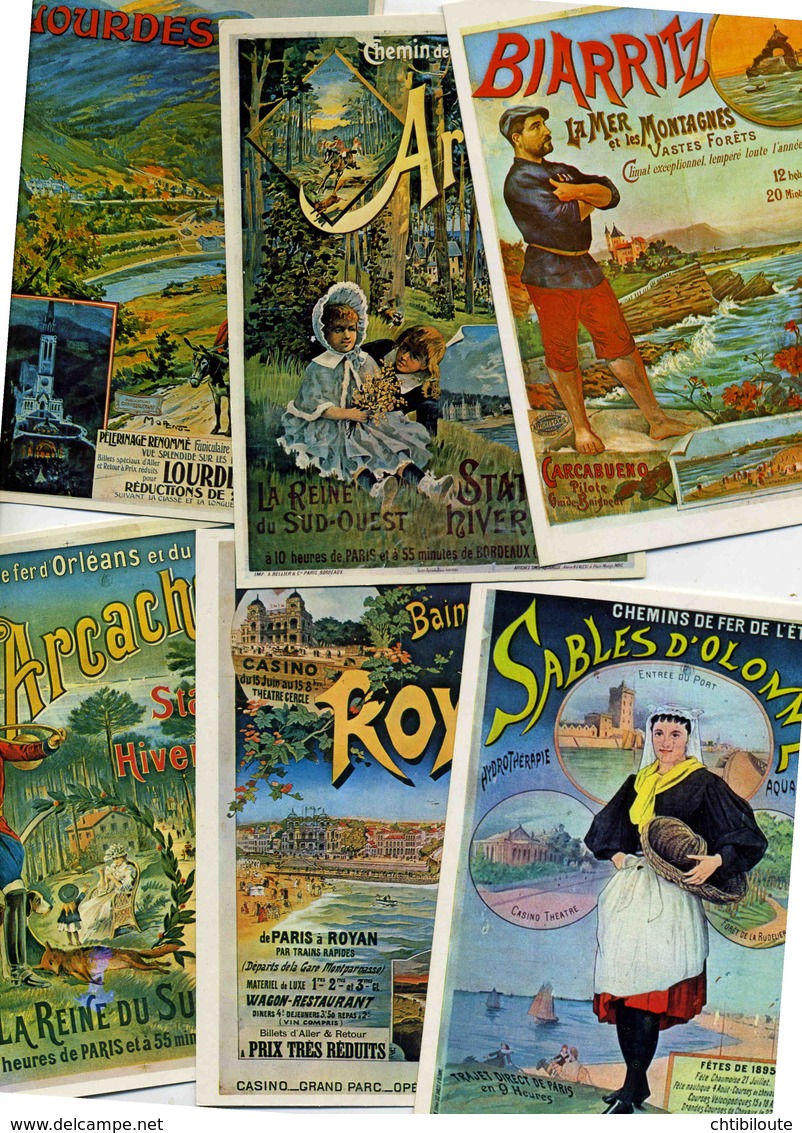 LOT  N° 382  / LOT DE 150 CPM   THEME  AFFICHES CHEMIN DE FER - 100 - 499 Postcards