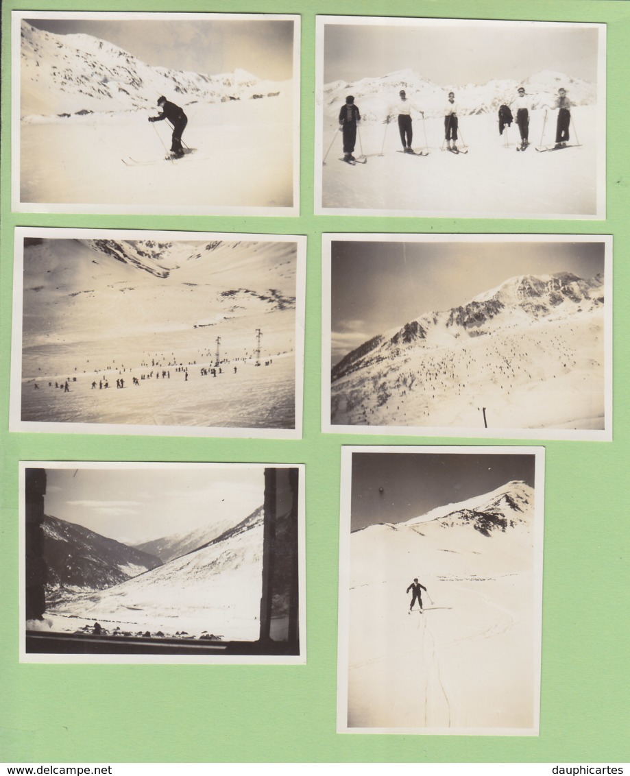 PORTE PUYMORENS, 1937 : Ski Au Col De Puymorens, Moniteur De Skis. Grande Piste De L'Hospitalet, Col De Tosas. 6 Photos - Lieux