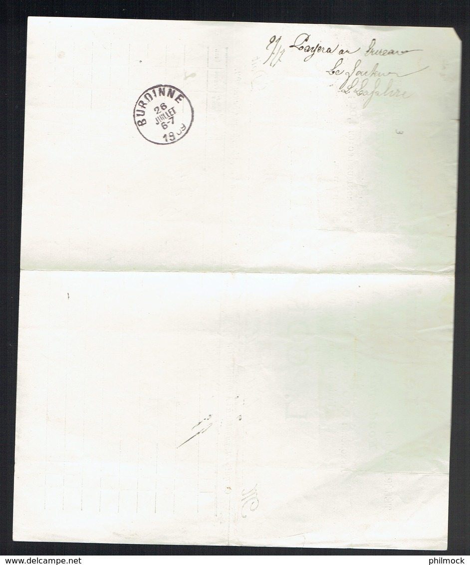 M-Facture Le Courrier De Huy - Obli Huy (Nord) Le 24-Juillet-1909 Par Burdinne Vers Héron Sur 74x3 - 1900 – 1949