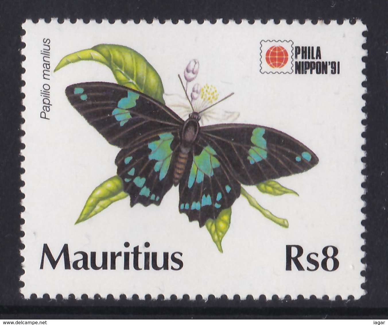 MAURITIUS 1991 FARFALLE - Mauritius (1968-...)