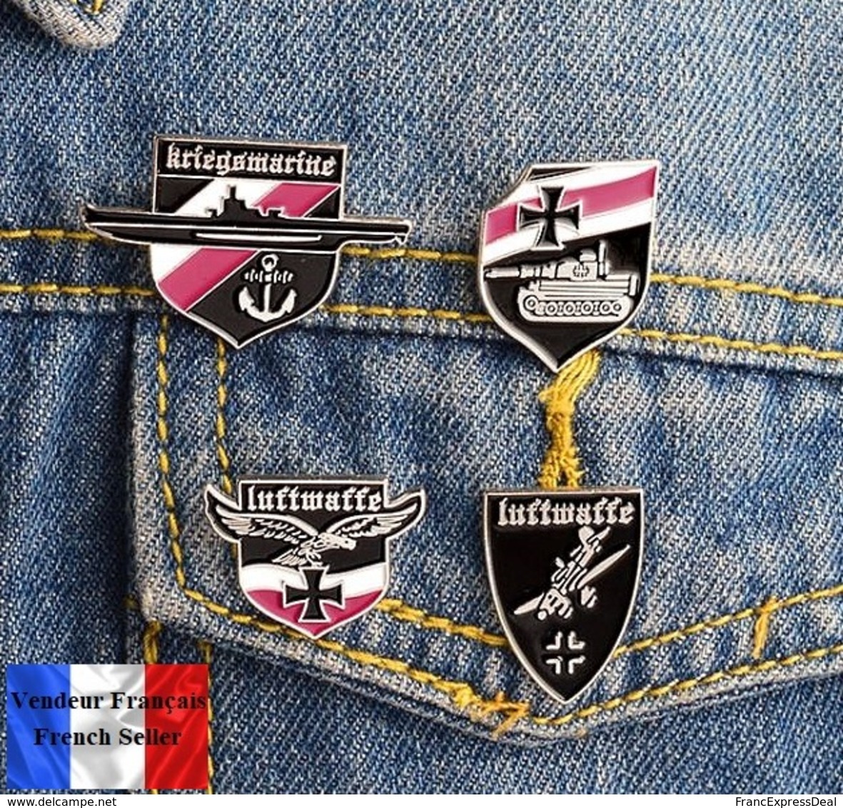 Lot De 4 Pins Badges NEUFS En Métal ( Brooch ) - WW2 Armée Allemande German Army - Militaria