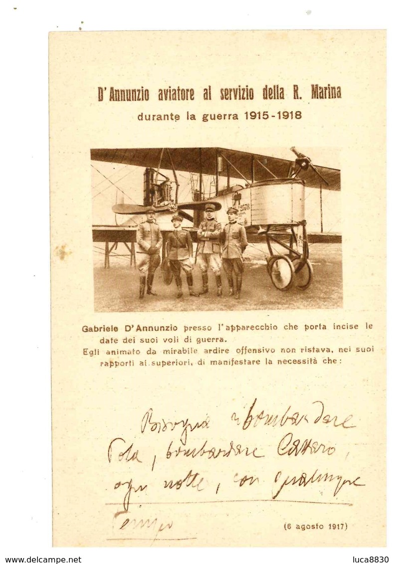 GARBIELE D'ANNUNZIO AERONAUTICA MARINA - Weltkrieg 1914-18