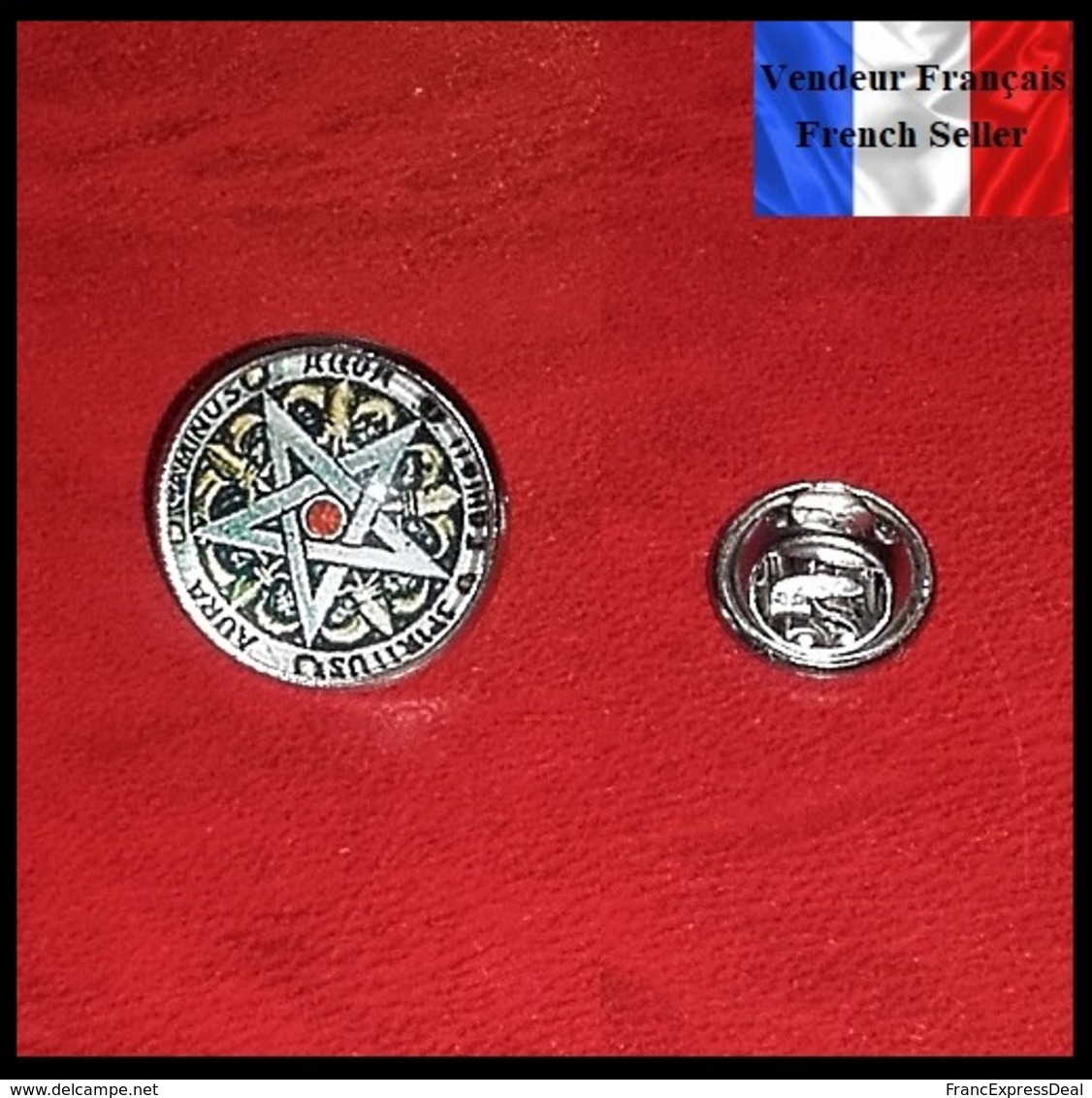Pins Pin's Badge NEUF Métal Et Verre ( Brooch ) - Pentagramme Magie Esotérisme ( Ref 2 ) - Autres & Non Classés