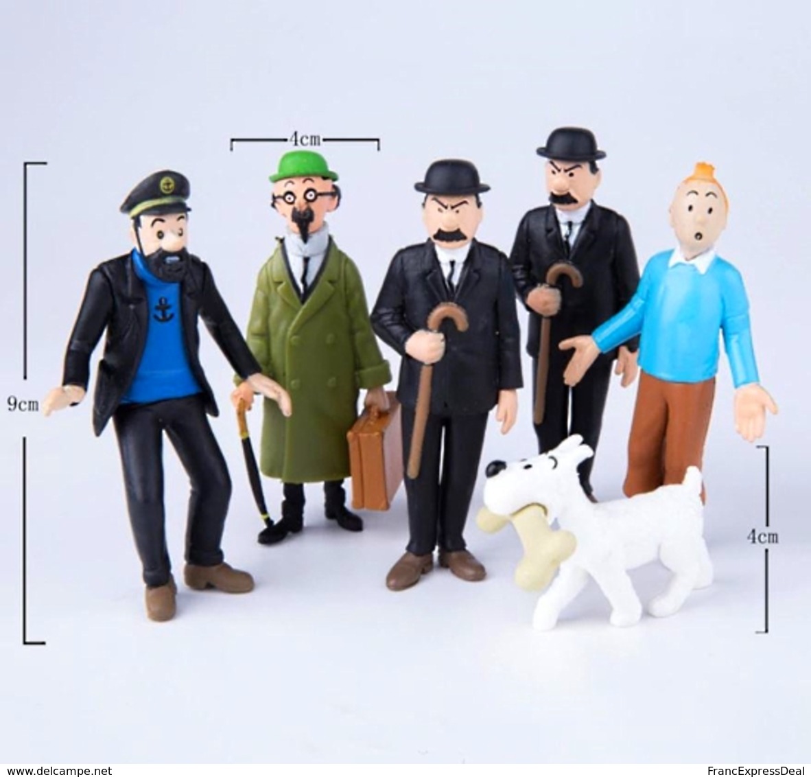 6 Figurines En PVC NEUVES ! Tintin, Le Capitaine Haddock, Le Professeur Tournesol, Dupond Et Dupont, Milou - Tintin