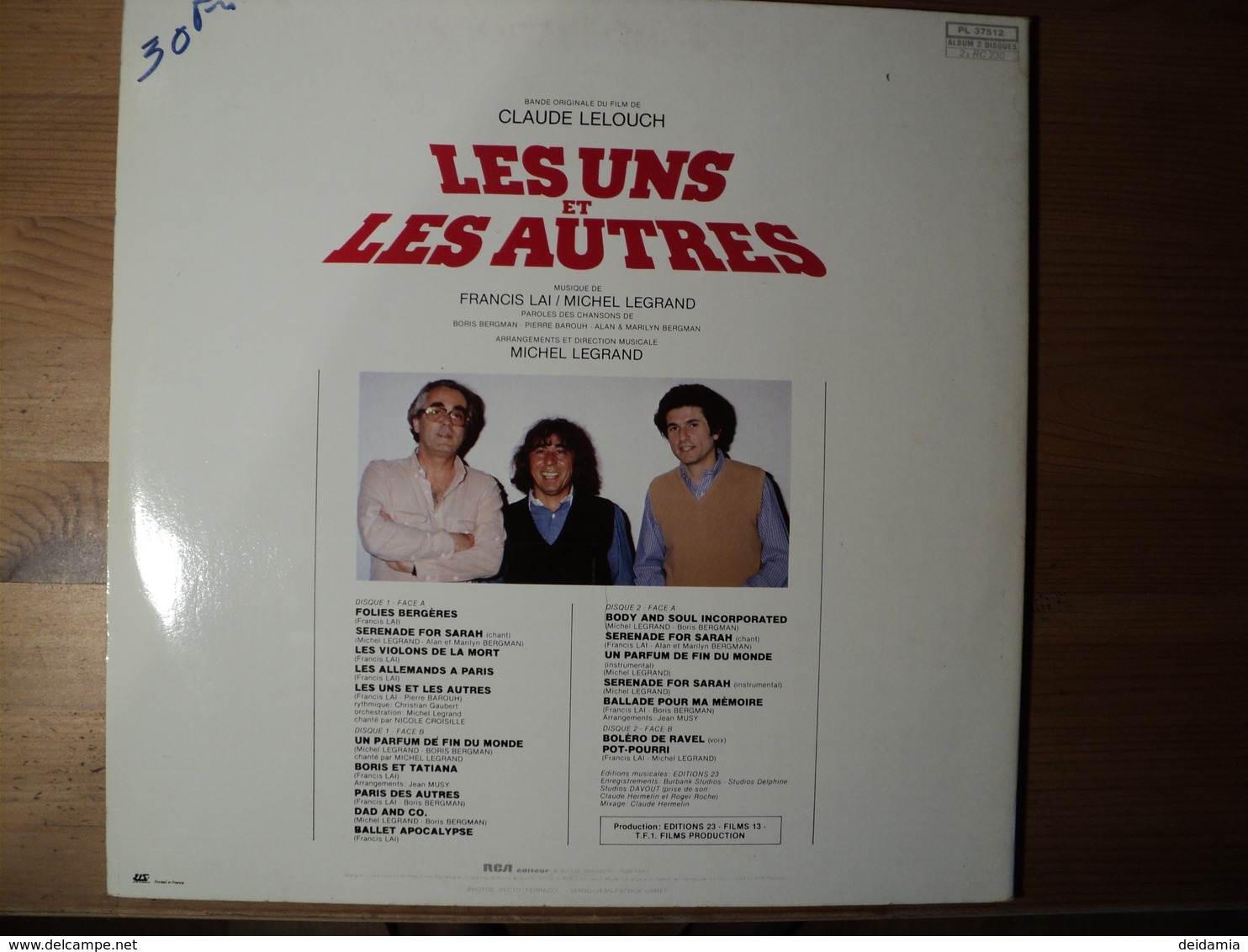 B.O.F LES UNS ET LES AUTRES. LOT D UN DOUBLE 33 TOURS ET D UN 33 TOURS. 1981  FRANCIS LAI ET MICHEL LEGRAND. RCA PL 375 - Soundtracks, Film Music