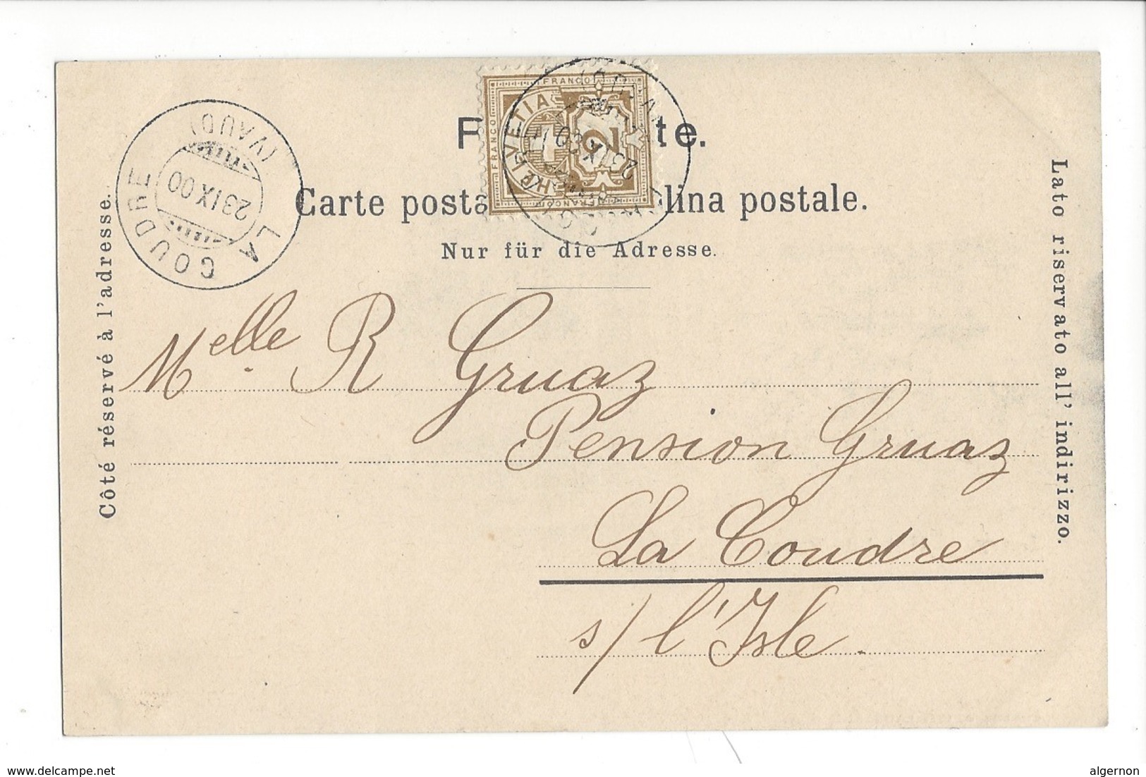 21383 - Lutry Hôtel De Ville Barques + Cachet La Coudre 1900 - Lutry