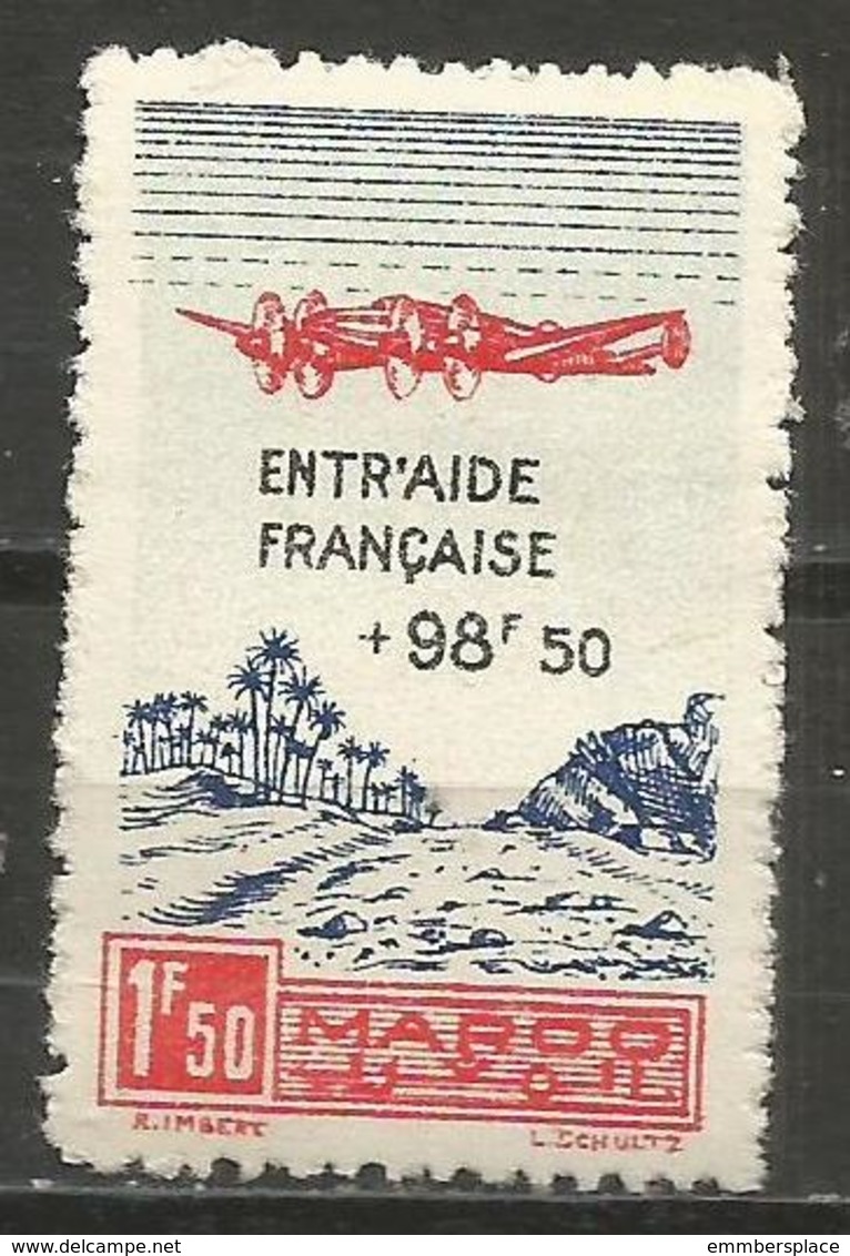 Morocco  - 1944 Welfare Charity 1.50f+98.50f  MNH **   Sc CB24 - Unused Stamps