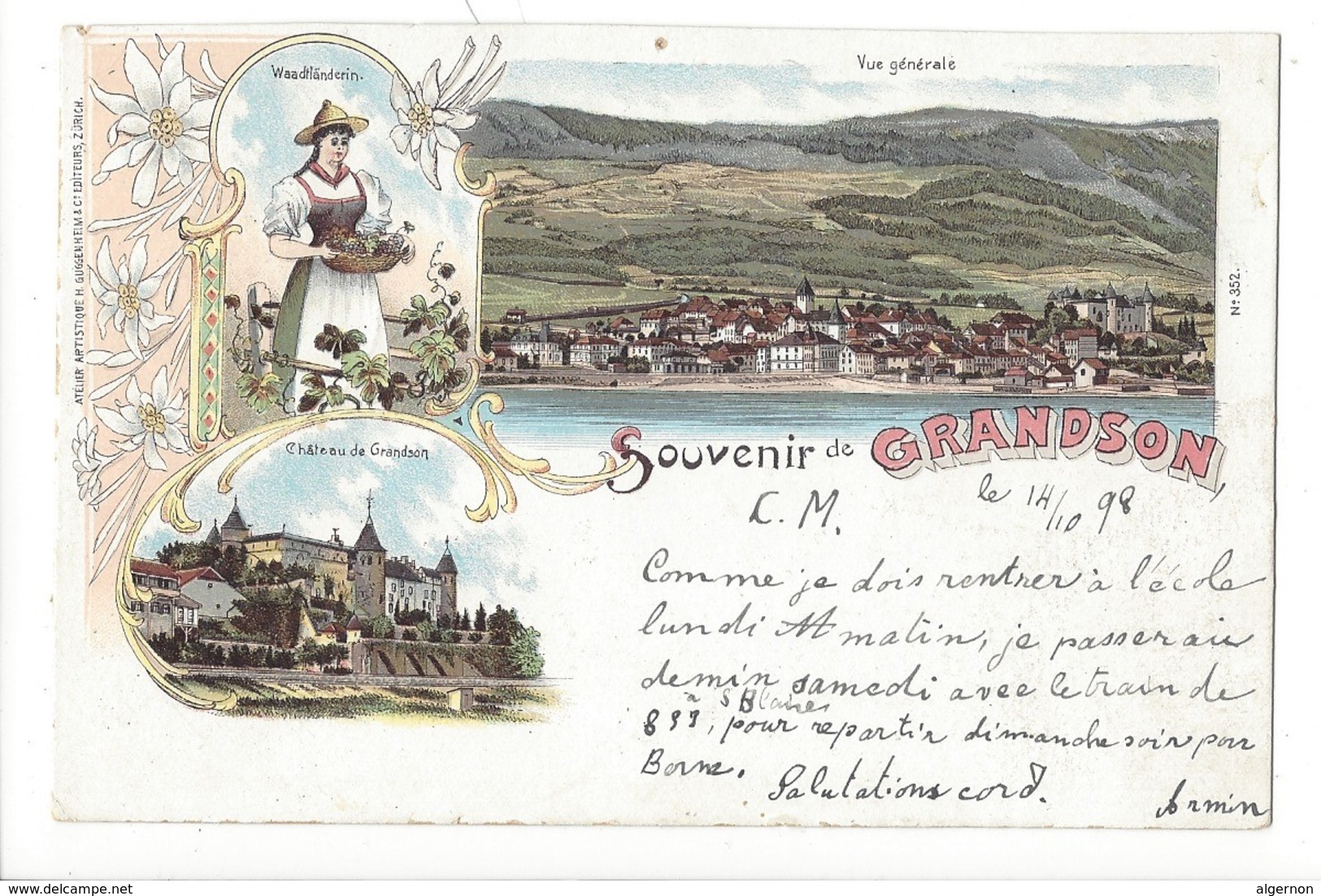 21385 - Souvenir De Grandson En 1900 Litho - Grandson