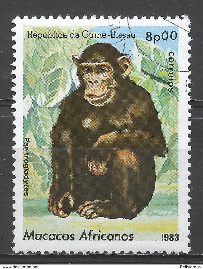 Guinea-Bissau 1983. Scott #461 (U) African Apes And Monkey, Pan Trogladytes - Guinée-Bissau