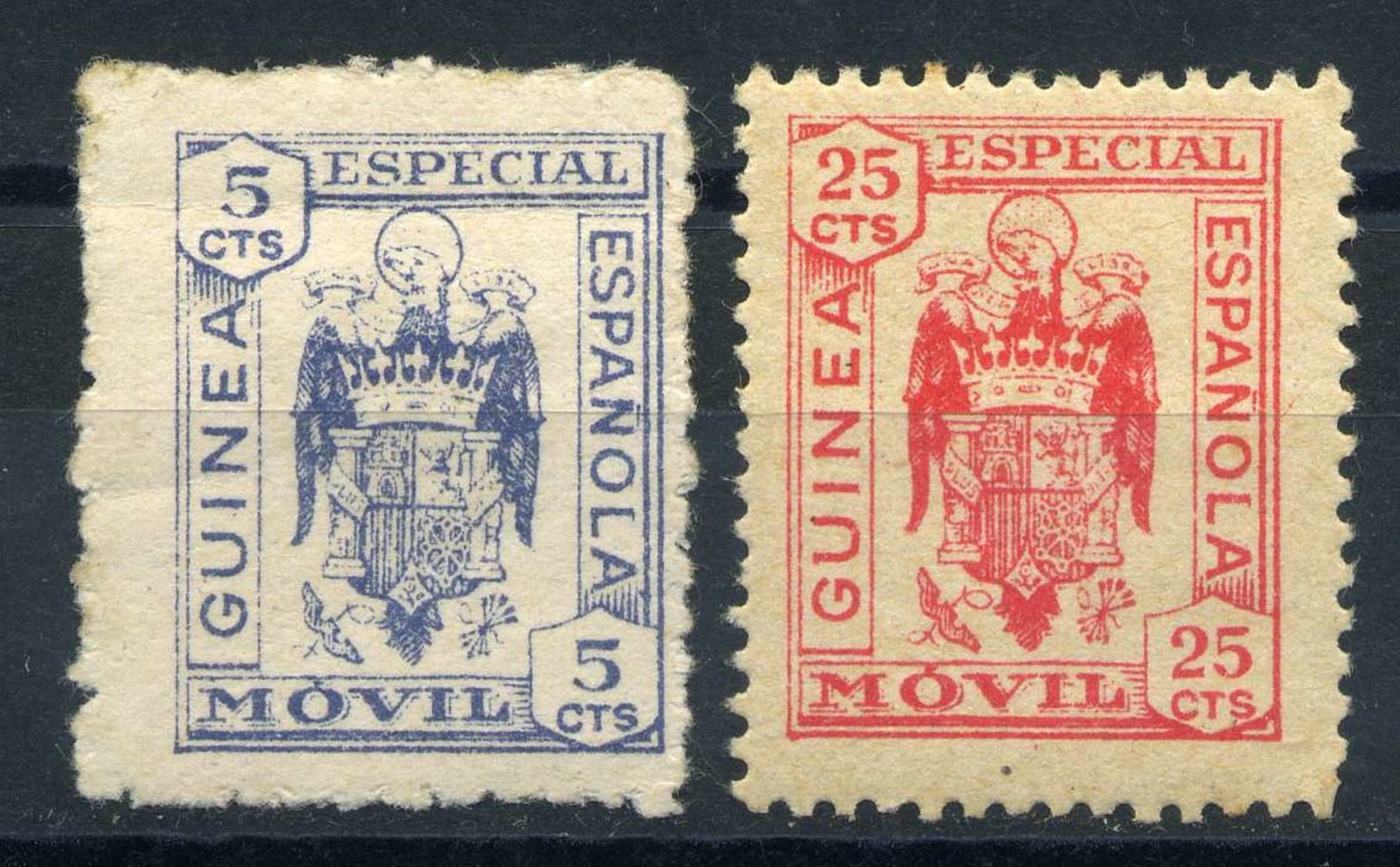 ESPAÑA. GUERRA CIVIL. GUINEA. ESPECIAL MÓVIL. 5cts Y 25cts - Emisiones Repúblicanas