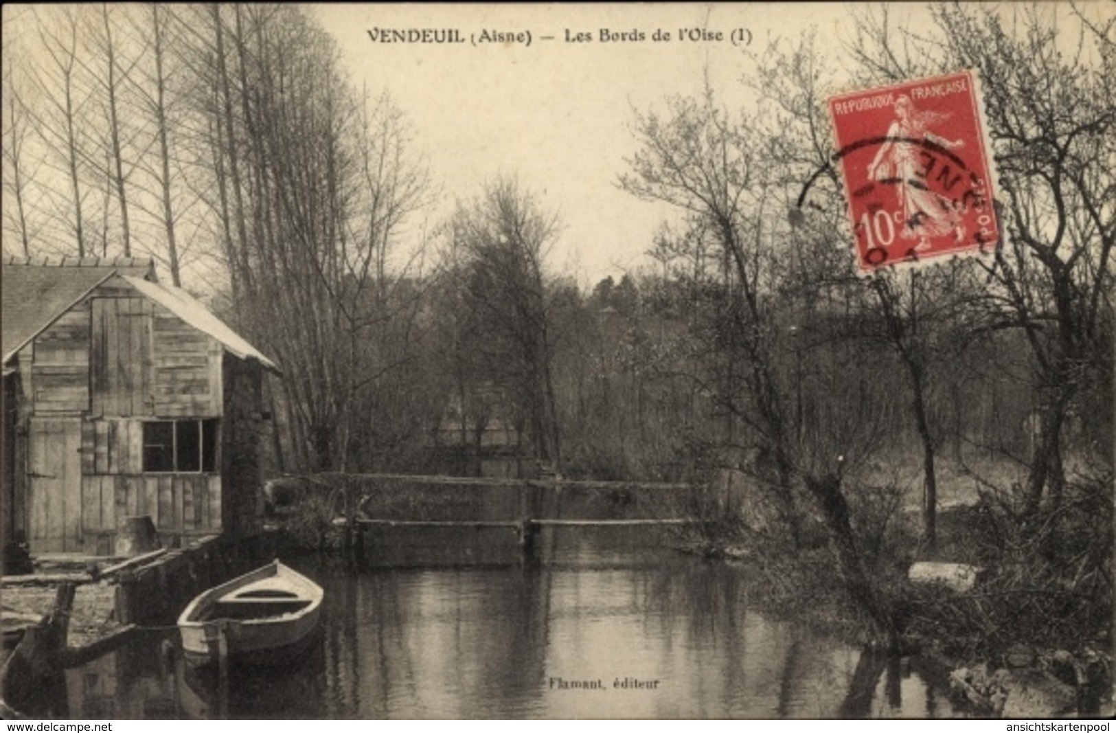 Cp Vendeuil Aisne, Les Bords De L'Oise, Ruderboot, Flusspartie - Autres & Non Classés