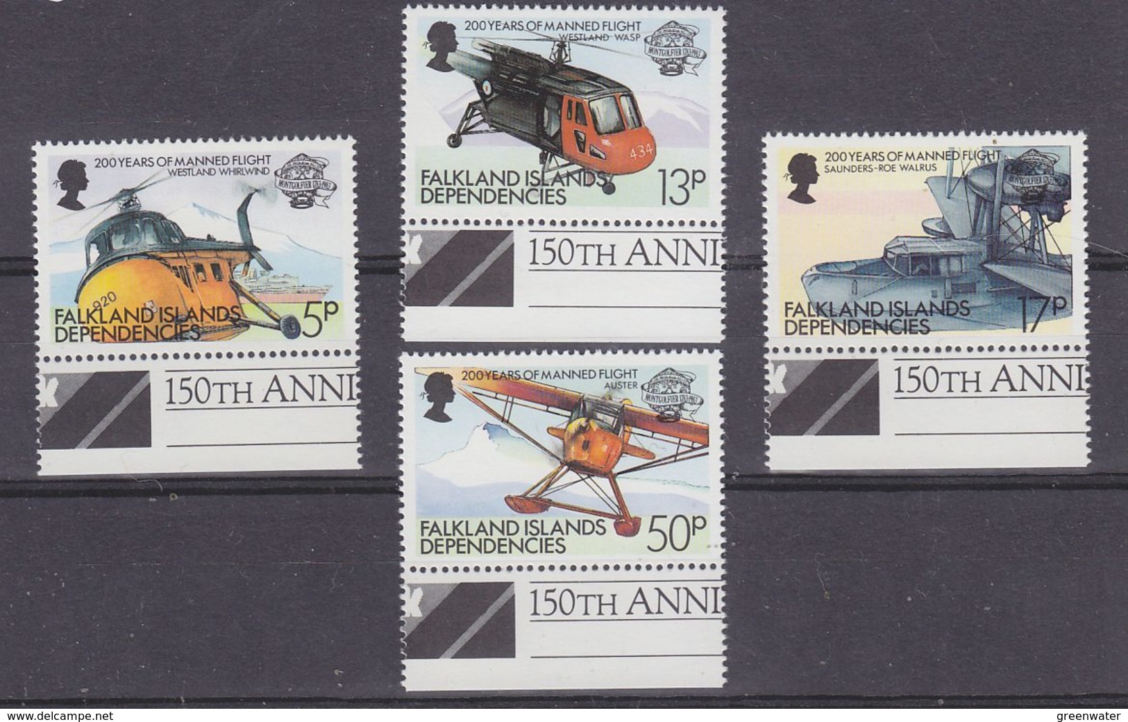 Falkland Islands Dependencies 1983 Bicentenary Of Manned Flight 4v +margin)  ** Mnh (36893A) - South Georgia