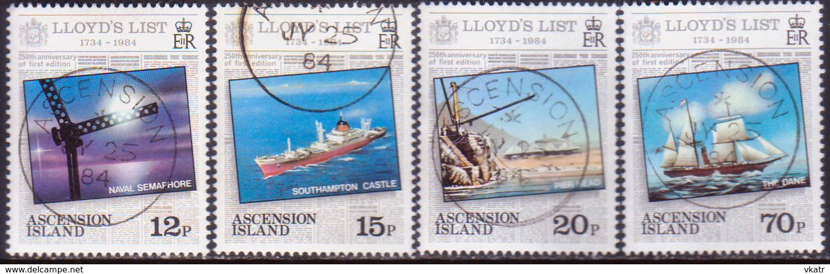 ASCENSION 1984 SG #359-62 Compl.set Used Lloyd's List - Ascension