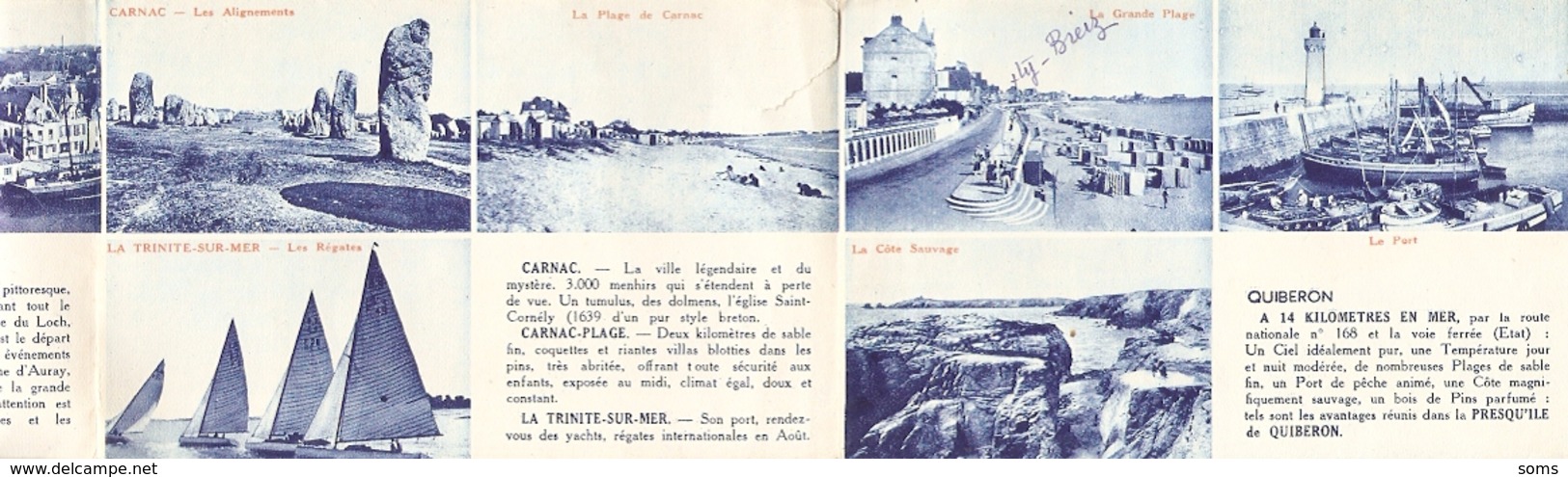 Dépliant Touristique Du Morbihan, Au Pays Des Légendes, Vacnaces Idéales, Auray, Carnac, Belle-Ile, Vers 1930 - Dépliants Touristiques