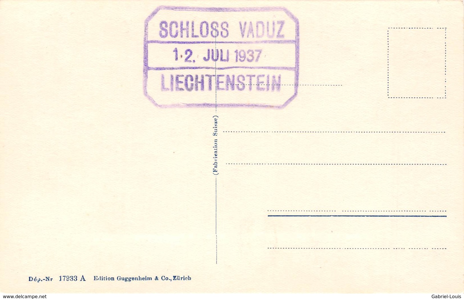 Schloss Vaduz (Liechtenstein) Bibliothekzimmer - 12.07.1937 - Liechtenstein