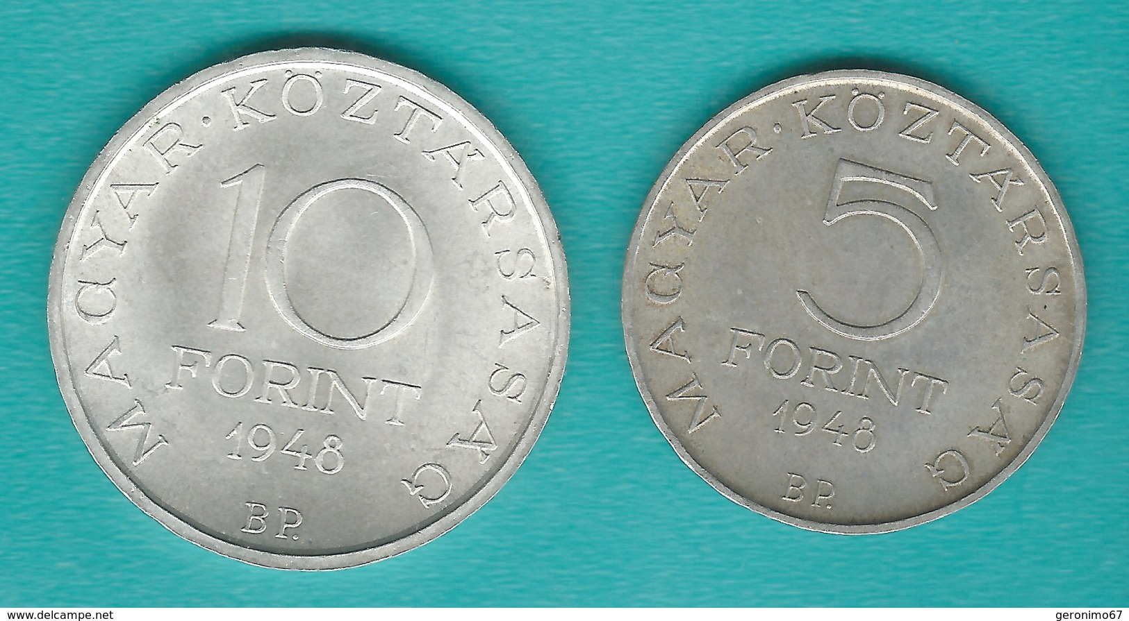 Hungary - Republic - Centenary Of 1848 Revolution - 1948 - 5 Forint - Petofi (KM537) 10 Forint - Istvan (KM538) - Hongrie