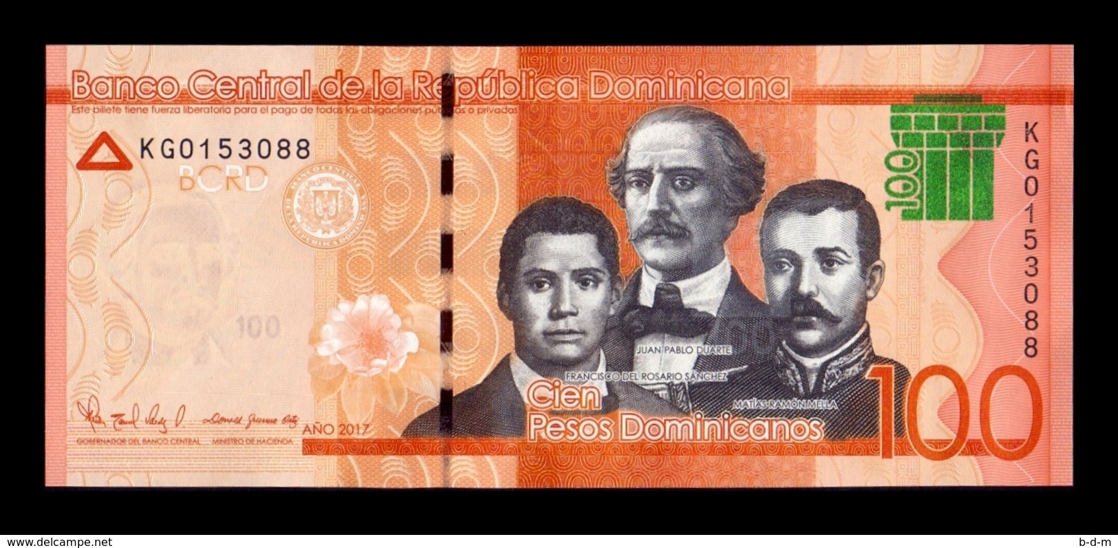 Dominican Republic 100 Pesos Dominicanos 2017 (2018) Pick New Modified Design SC UNC - República Dominicana