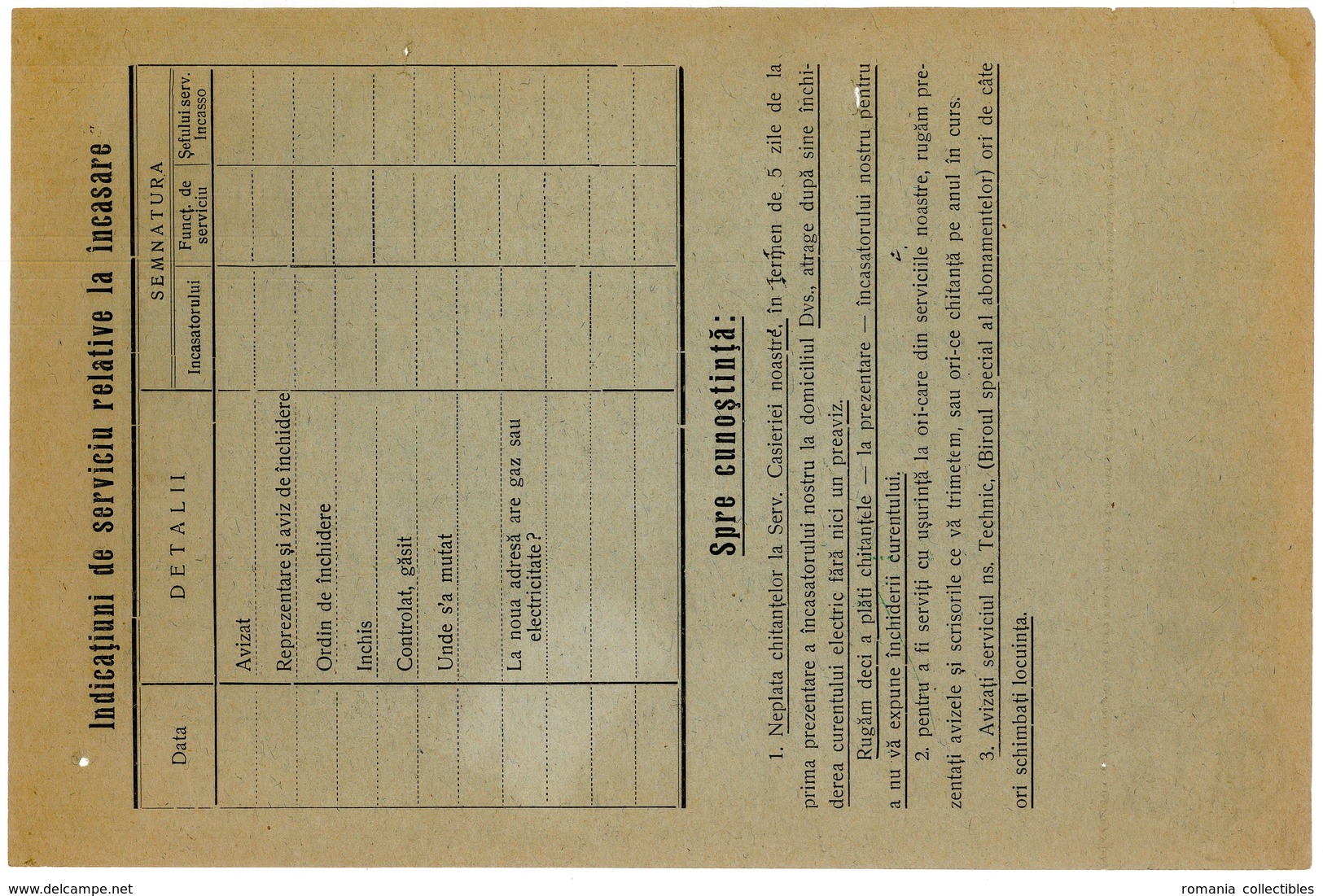 Romania, 1934, Bucharest Gas & Electricity Company, Vintage Bill / Receipt - Revenue / Fiscal Stamps / Cinderellas - Revenue Stamps