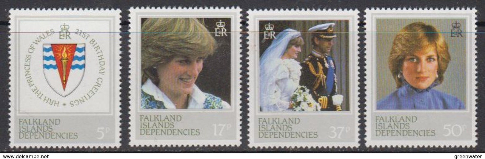 Falkland Islands Dependencies (FID) 1982 21st Birthday Princess Of Wales 4v ** Mnh (41709) - Georgias Del Sur (Islas)