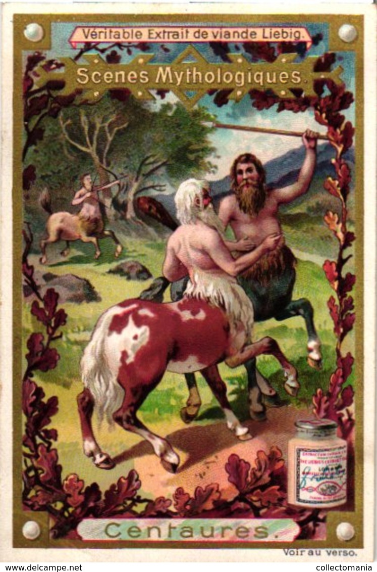 0472   Liebig 6 Cards -C1897-The World Of Greek Mythology- Scènes Mythologiques-Centaures-Faunes-Satires-Sirènes Litho - Liebig