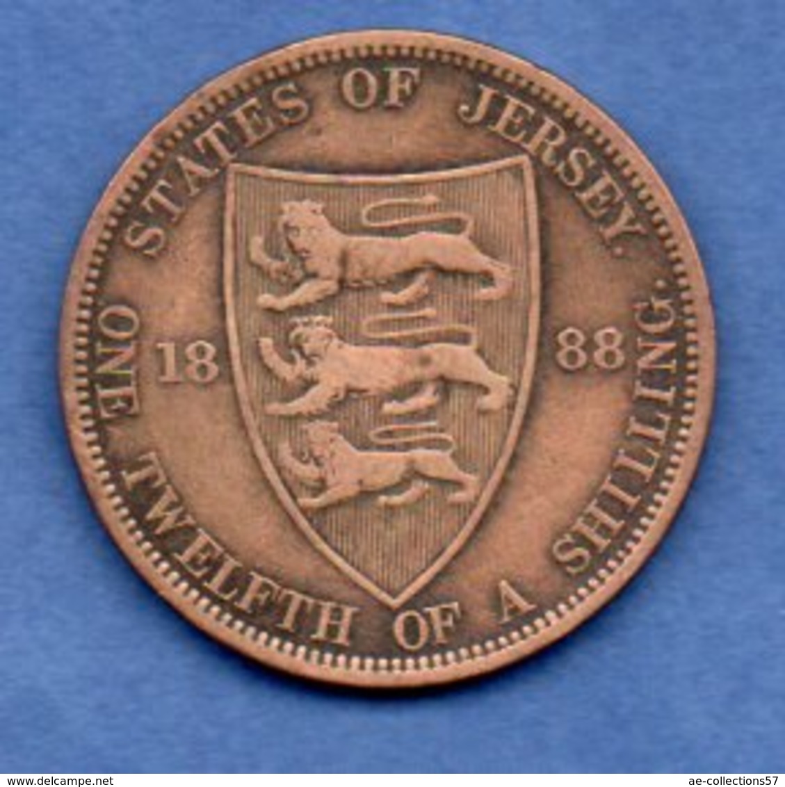 Jersey - 1/12 Shilling 1888  -  Km # 8   -état  TB - Jersey