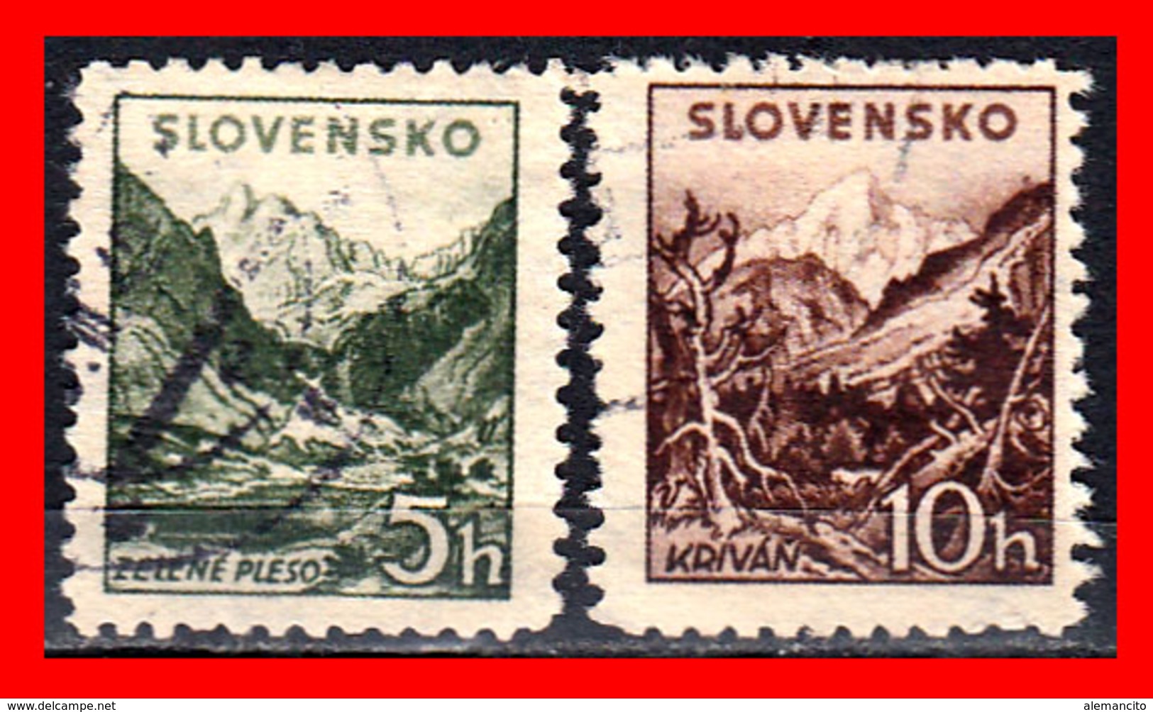 ESLOVAQUIA   SLOVENSKO   STAMP AÑO 1940 TATRA MOUNTAINS AND KRIVAN PEAK - Gebraucht