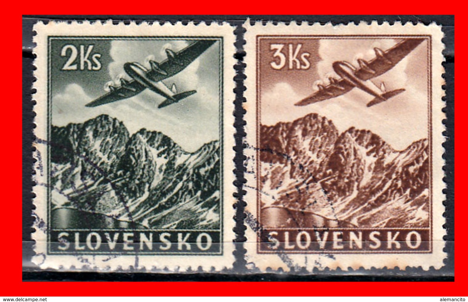 ESLOVAQUIA   SLOVENSKO   STAMP AÑO 1939 PLANES OVER TATRA MOUNTAINS - Gebraucht