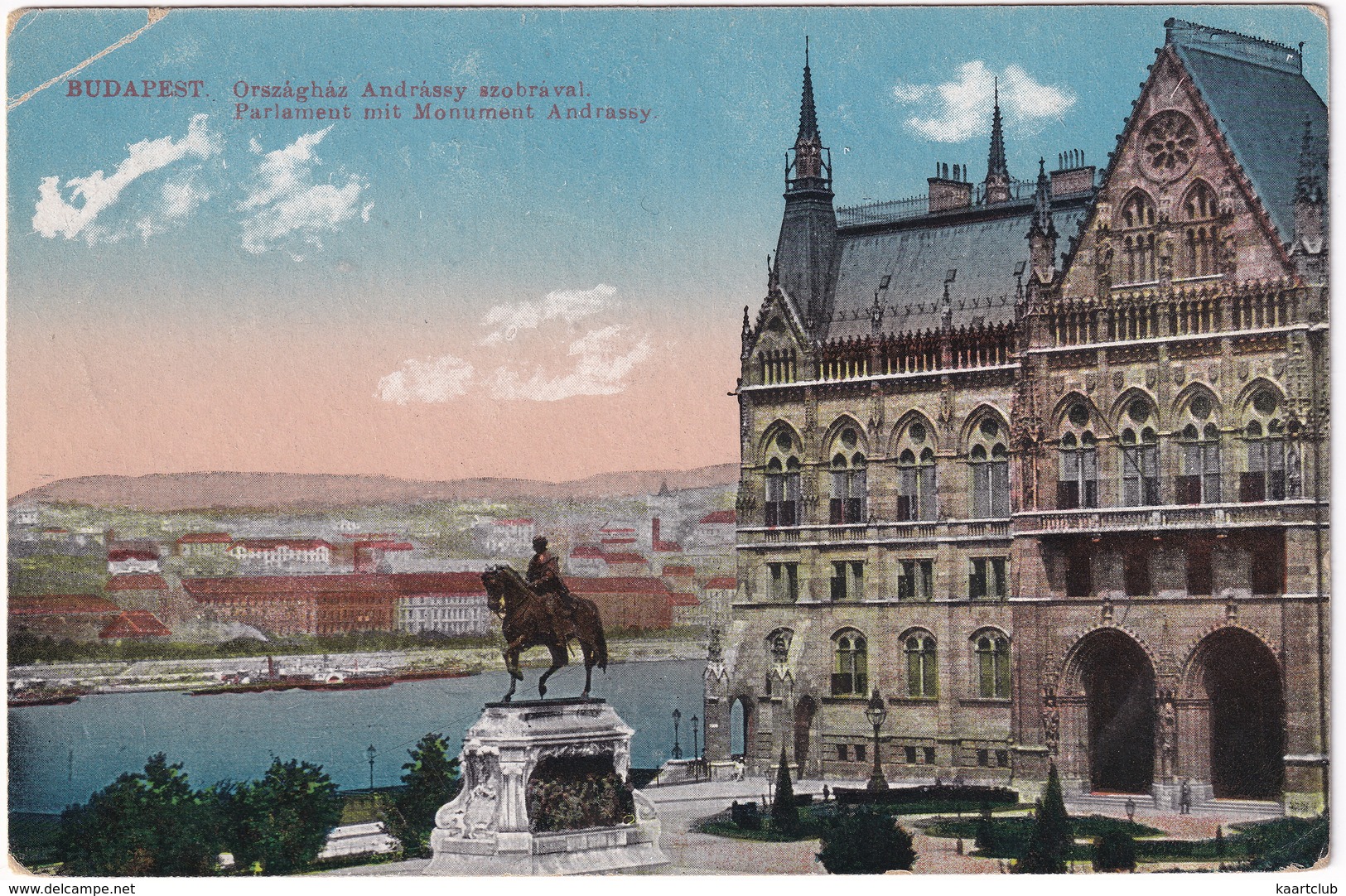 Budapest - Országház Andrassy Szobraval - Parlament Mit Monument Andrassy - (1921) - Hungary