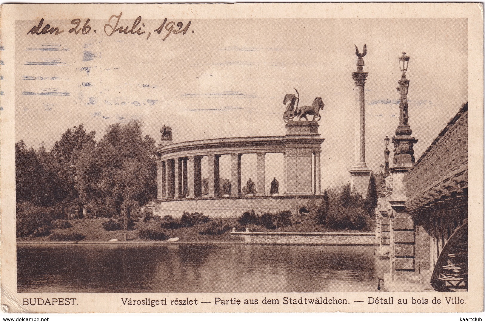 Budapest - Városligeti Részlet - Détail Au Bois De Ville - (1921) - Hongarije