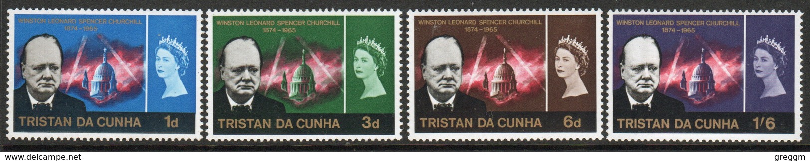 Tristan Da Cunha 1966 Set Of Stamps To Celebrate Churchill Commemoration. - Tristan Da Cunha