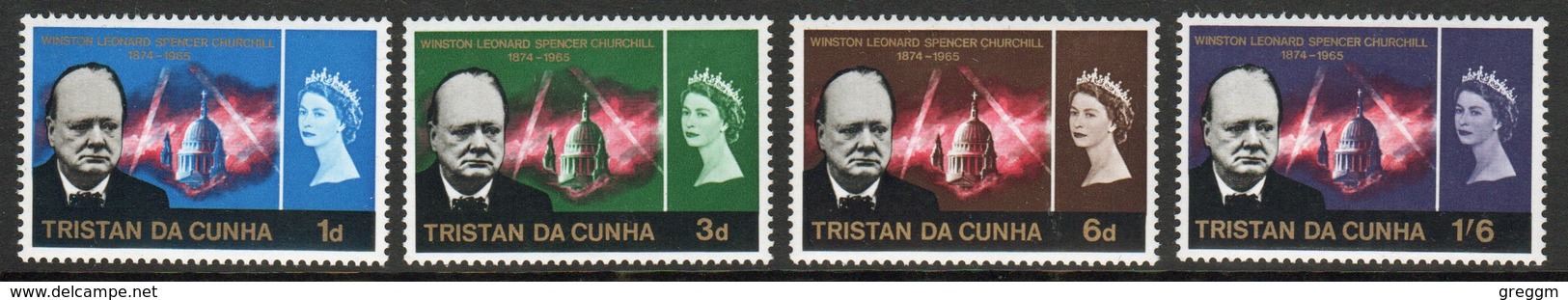 Tristan Da Cunha 1966 Set Of Stamps To Celebrate Churchill Commemoration. - Tristan Da Cunha