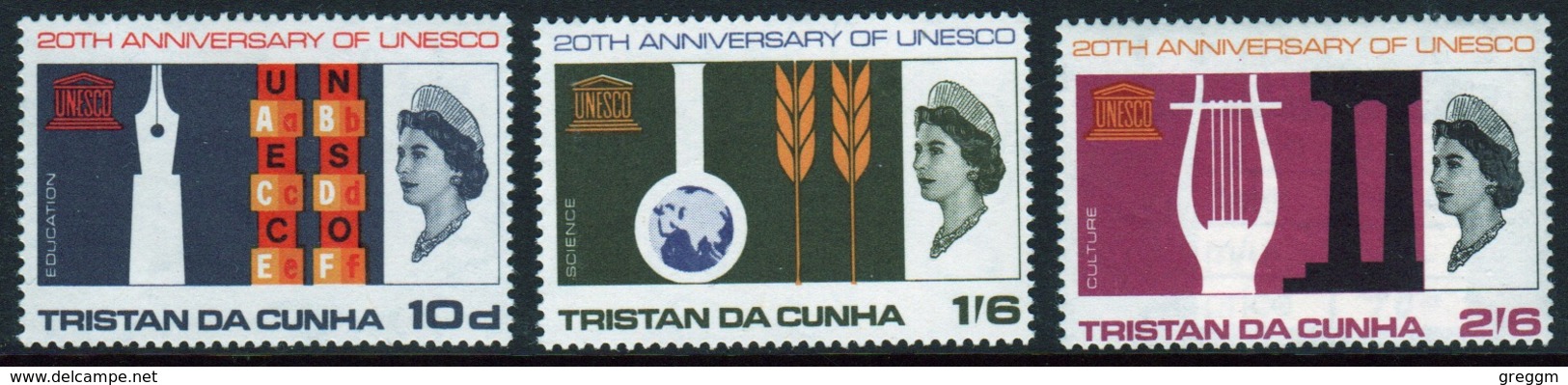 Tristan Da Cunha 1966 Set Of Stamps To Celebrate Anniversary Of UNESCO. - Tristan Da Cunha