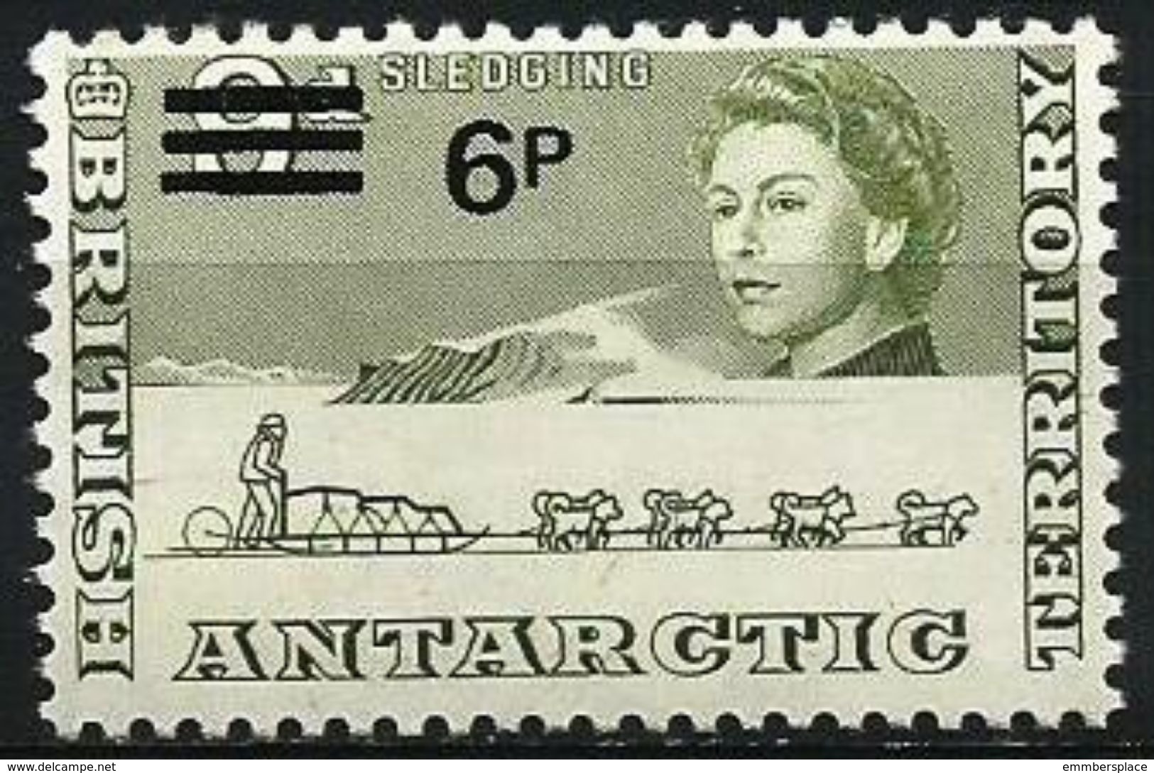 British Antarctic  - 1971 Sledging 6p/9d MNH **   Sc 33 - Unused Stamps