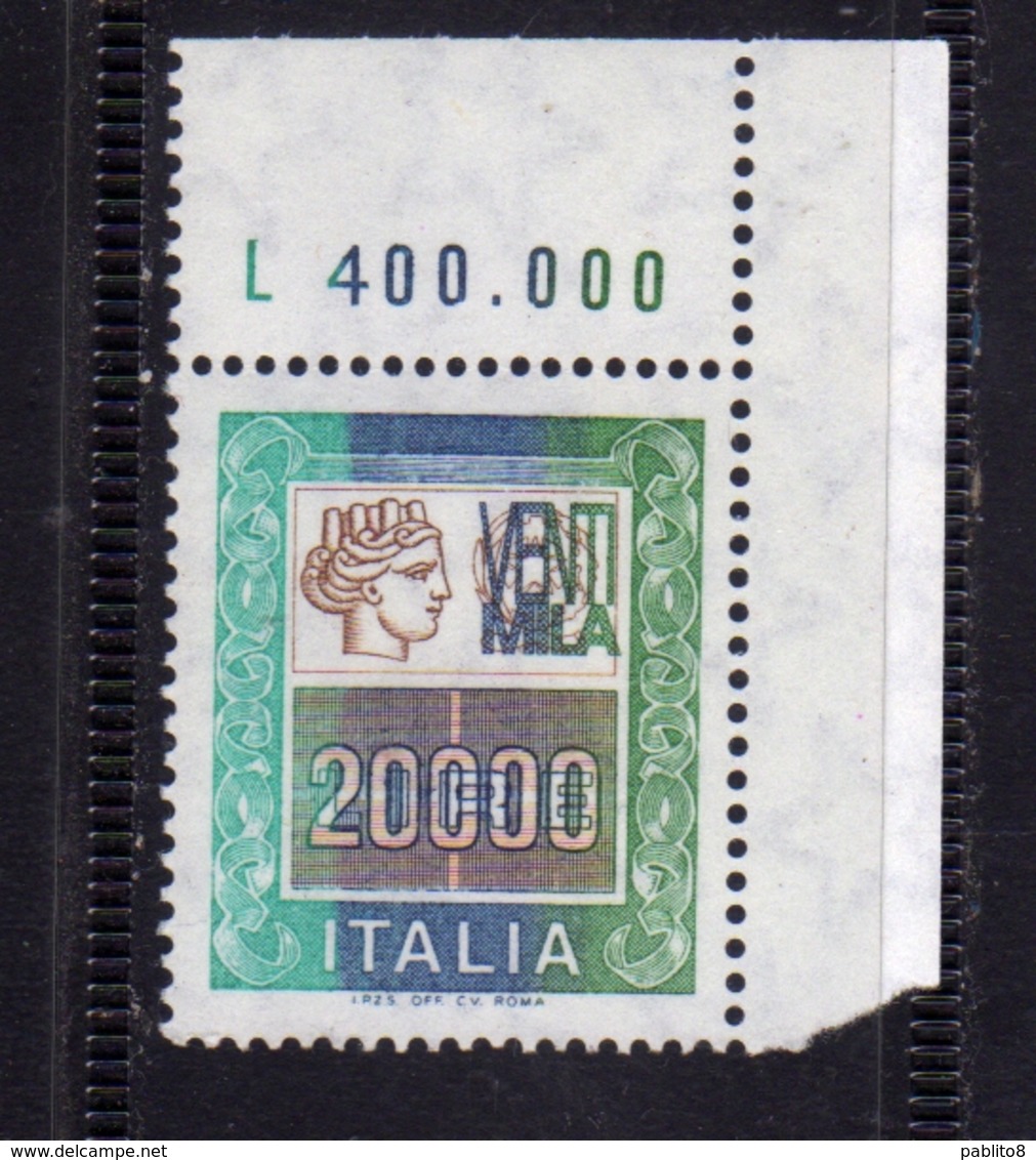 ITALIA REPUBBLICA ITALY REPUBLIC 1978 1987 ALTI VALORI HIGHT VALUE LIRE 20000 MNH - 1971-80:  Nuovi