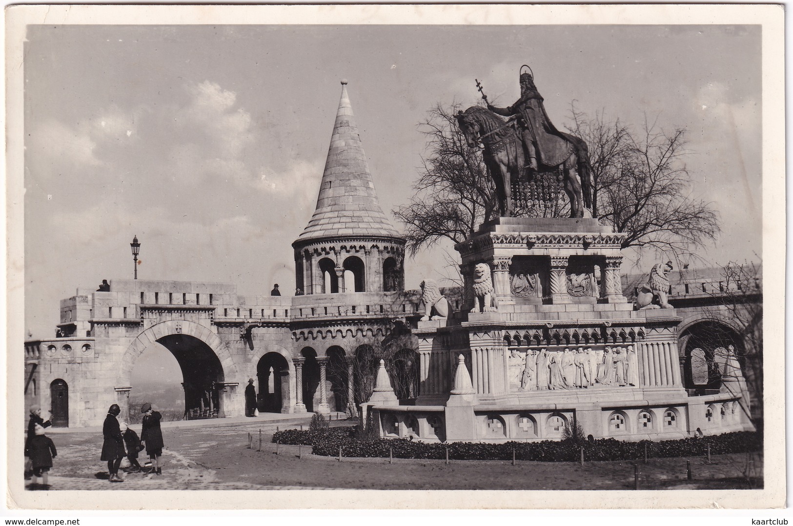 Budapest - Halászbástya A Szt. István Szoborral -  (1937) - Hongarije