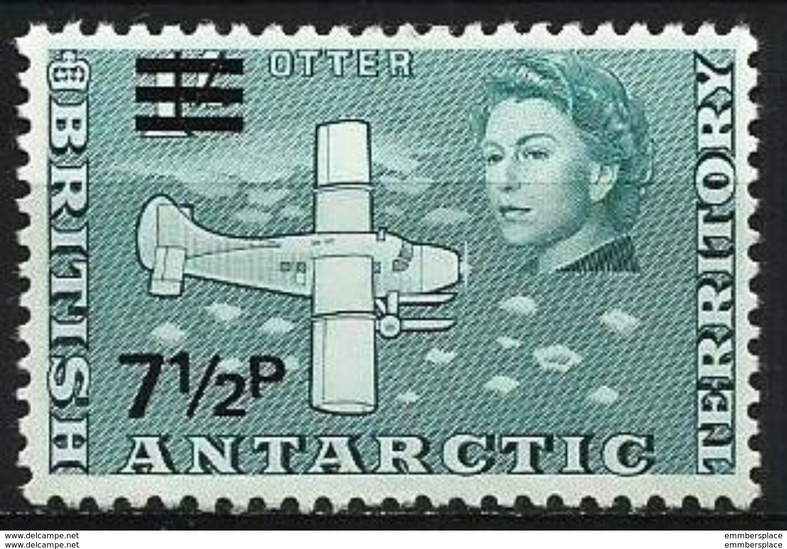 British Antarctic  - 1971 Otter Aircraft 7.5p/1s MNH **   Sc 34 - Unused Stamps