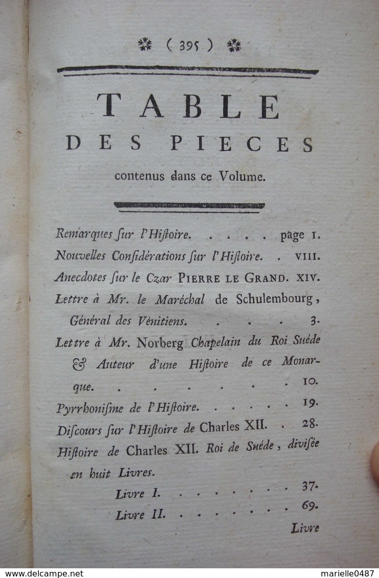 Voltaire –Histoire De Charles XII De Suède - 1701-1800