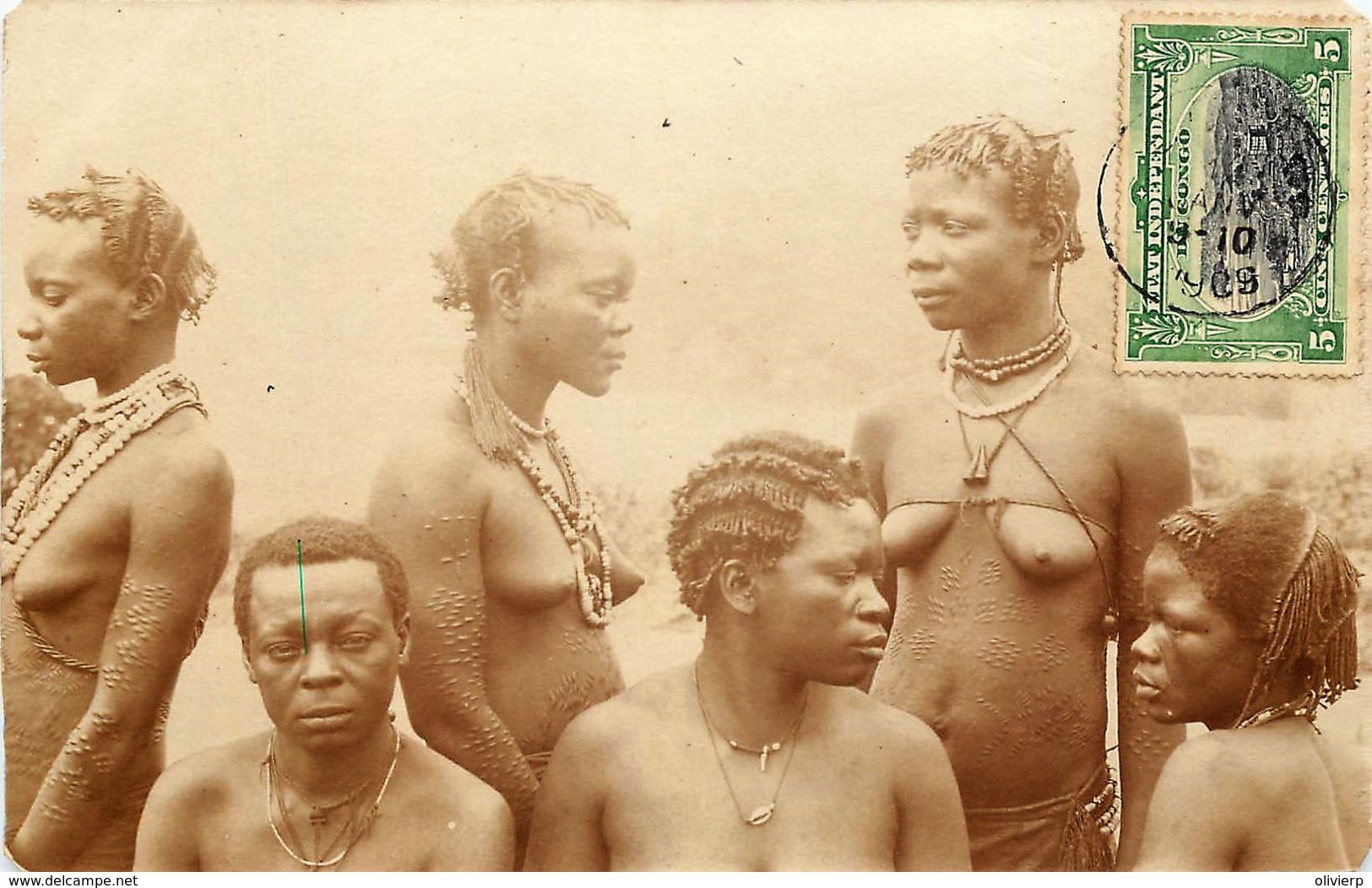 Congo Belge - Carte-Photo - Types Nues - Tatouages - Congo Belge